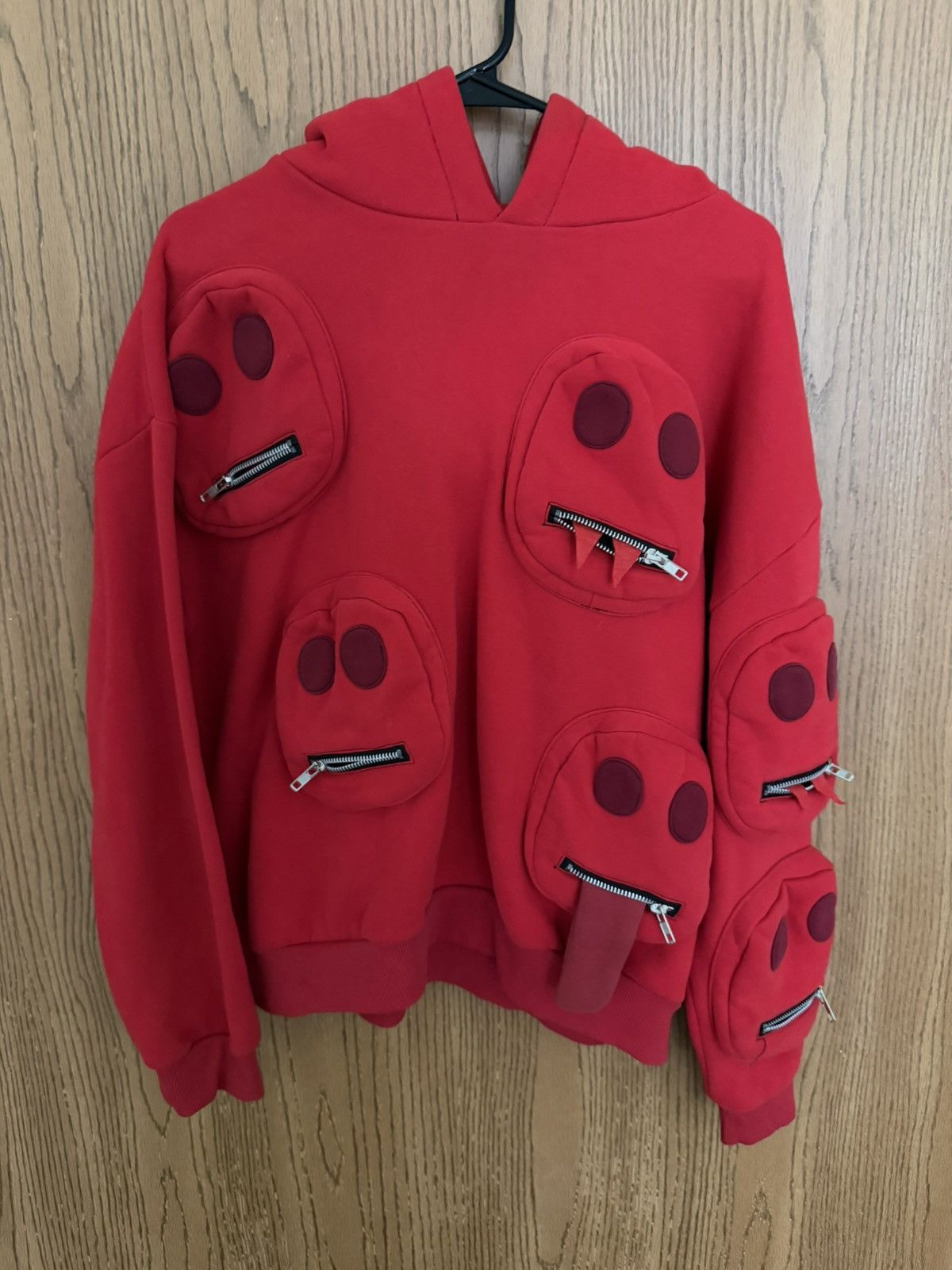 Syckli Edward Skeletrix Red Multifaced Hoodie Warm Sz M