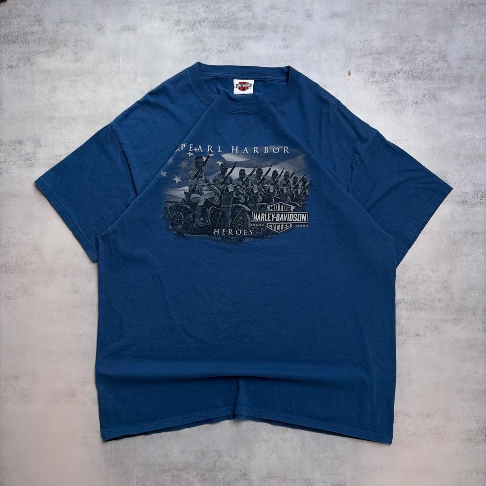 Harley Davidson Y2K Blue Harley Davidson Grunge Pearl Harbor Biker T-Shirt Size US XL / EU 56 / 4 - 1 Thumbnail