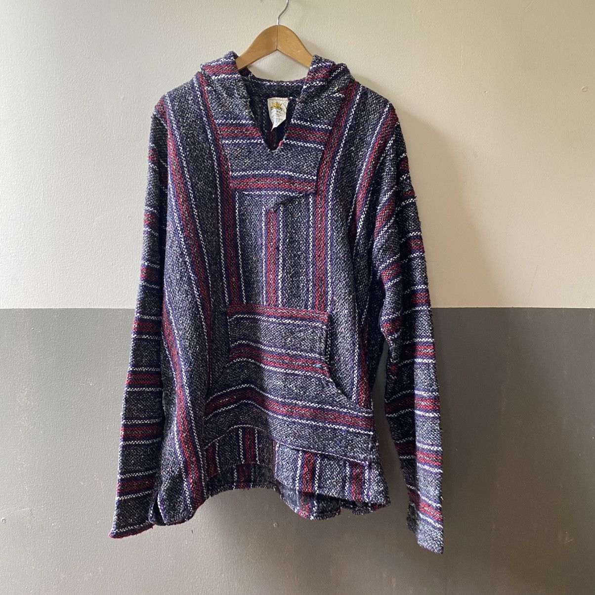 Vintage Black and Red Striped Baja Hoodie Pullover Size US XL / EU 56 / 4 - 3 Thumbnail