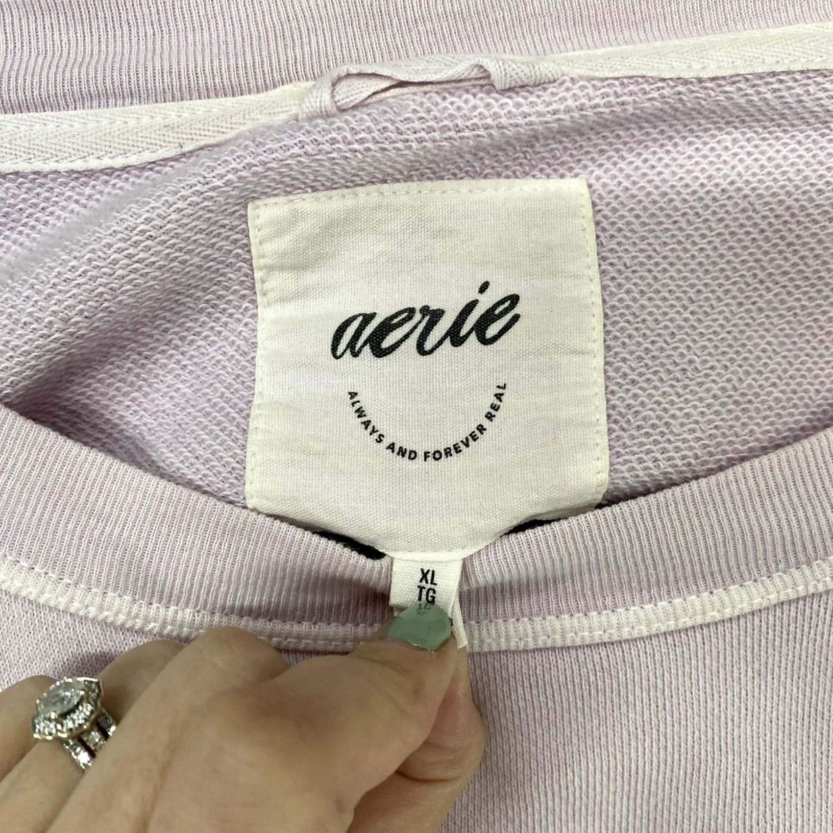 Vintage Aerie Sweatshirt Womens XL Purple Terry Pullover Oversized Balloon Sleeve Size XL / US 12-14 / IT 48-50 - 6 Thumbnail