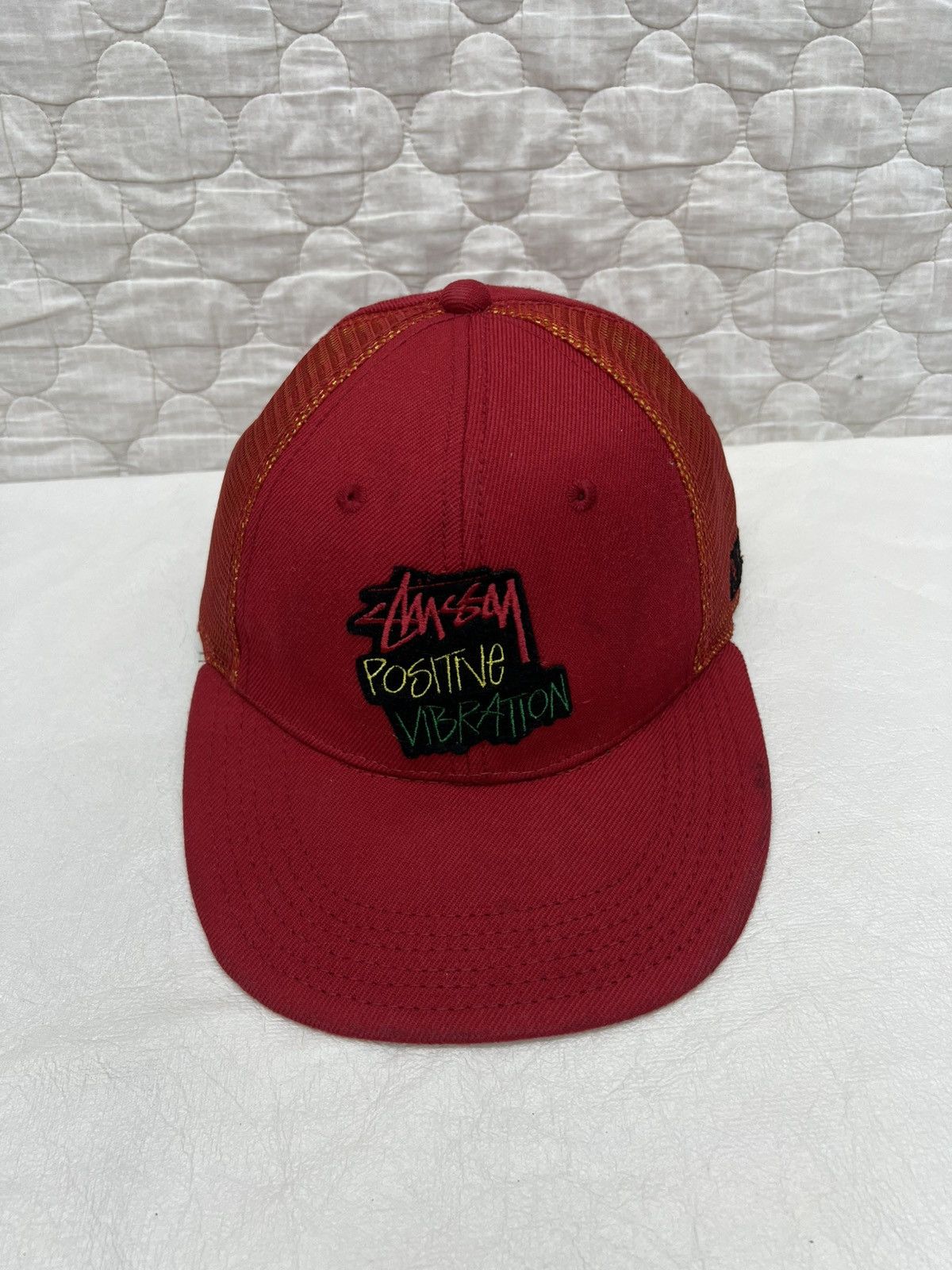 Stussy RARE💥💥💥STUSSY RASTA POSITIVE VIBE MESH HAT Size ONE SIZE - 10 Thumbnail