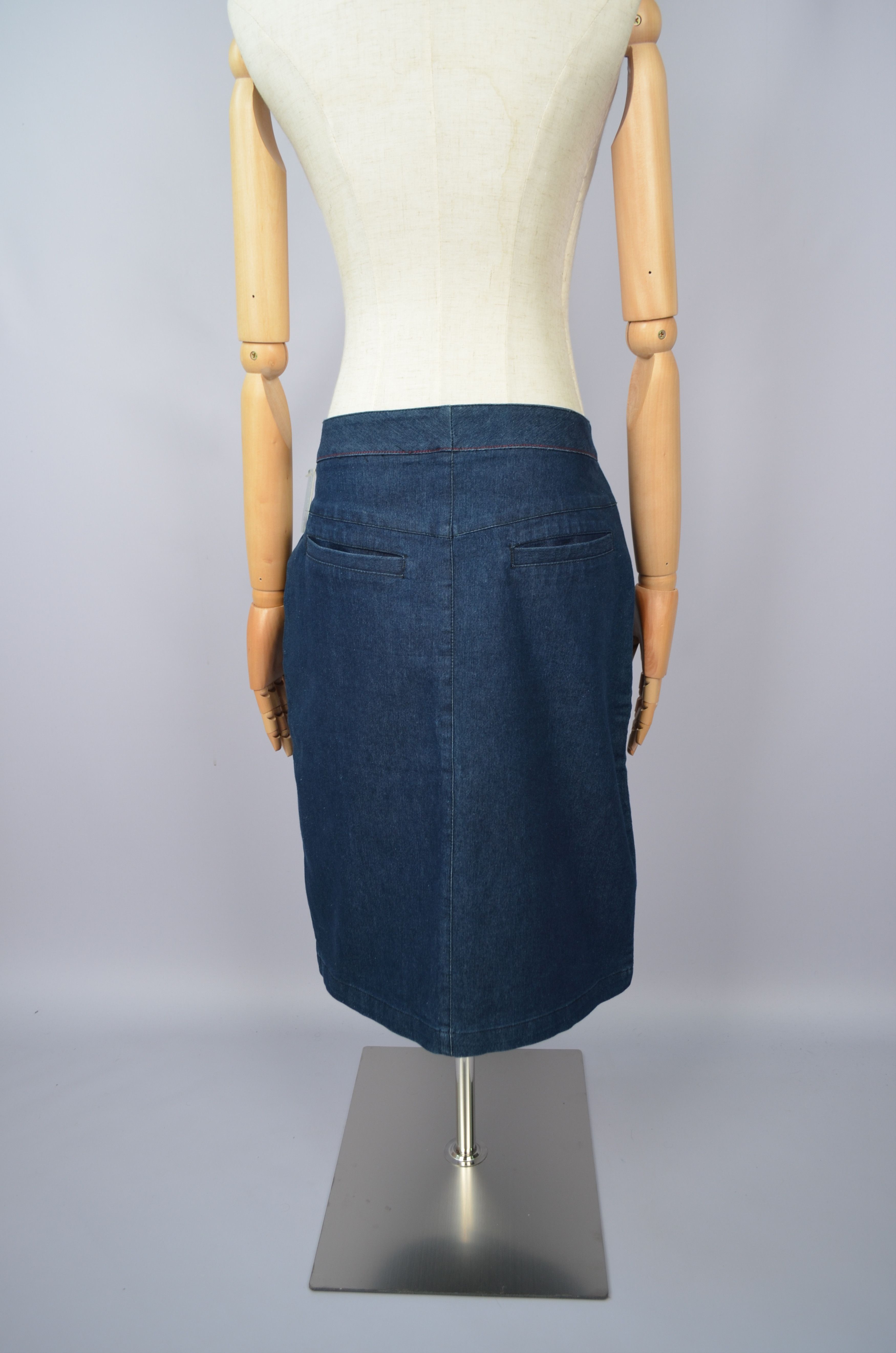 Designer × Stussy Stussy Blue Denim Long Skirt Size 7 / 28 Small y2k 00s NWT Size 28" / US 6 / IT 42 - 9 Thumbnail