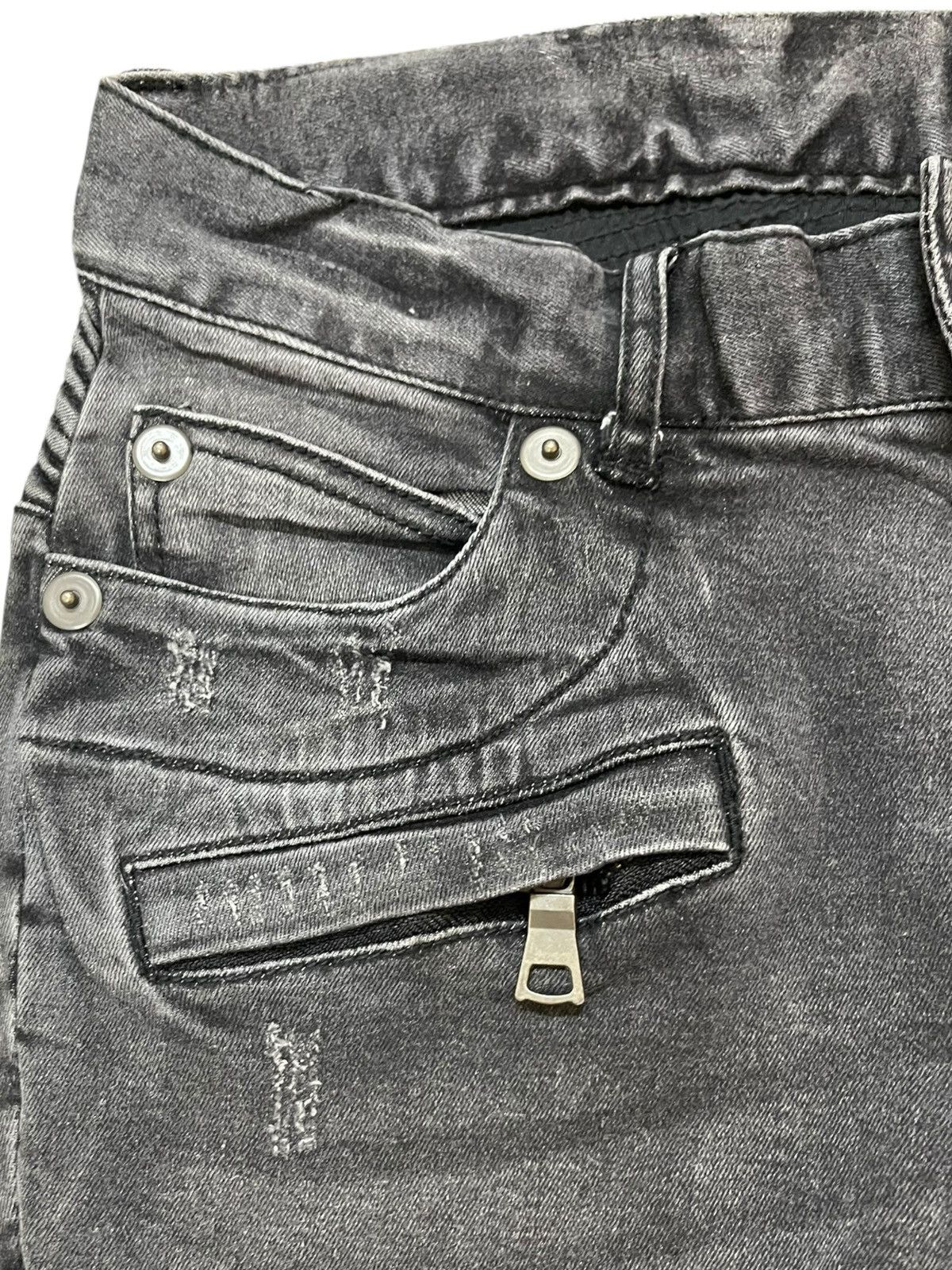In The Attic Vintage In the Attic Homme Biker Double Knee Denim Size US 31 - 5 Thumbnail
