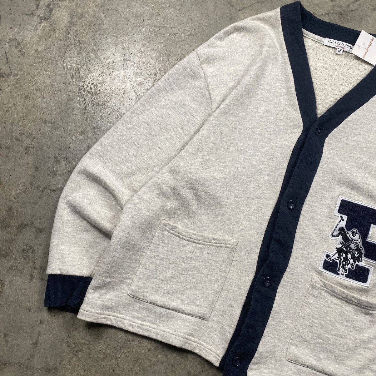 U.S. Polo Assn. × Vintage US Polo Assasin Big Pony P Cardigan Jumper Sweatshirt Size US M / EU 48-50 / 2 - 3 Thumbnail