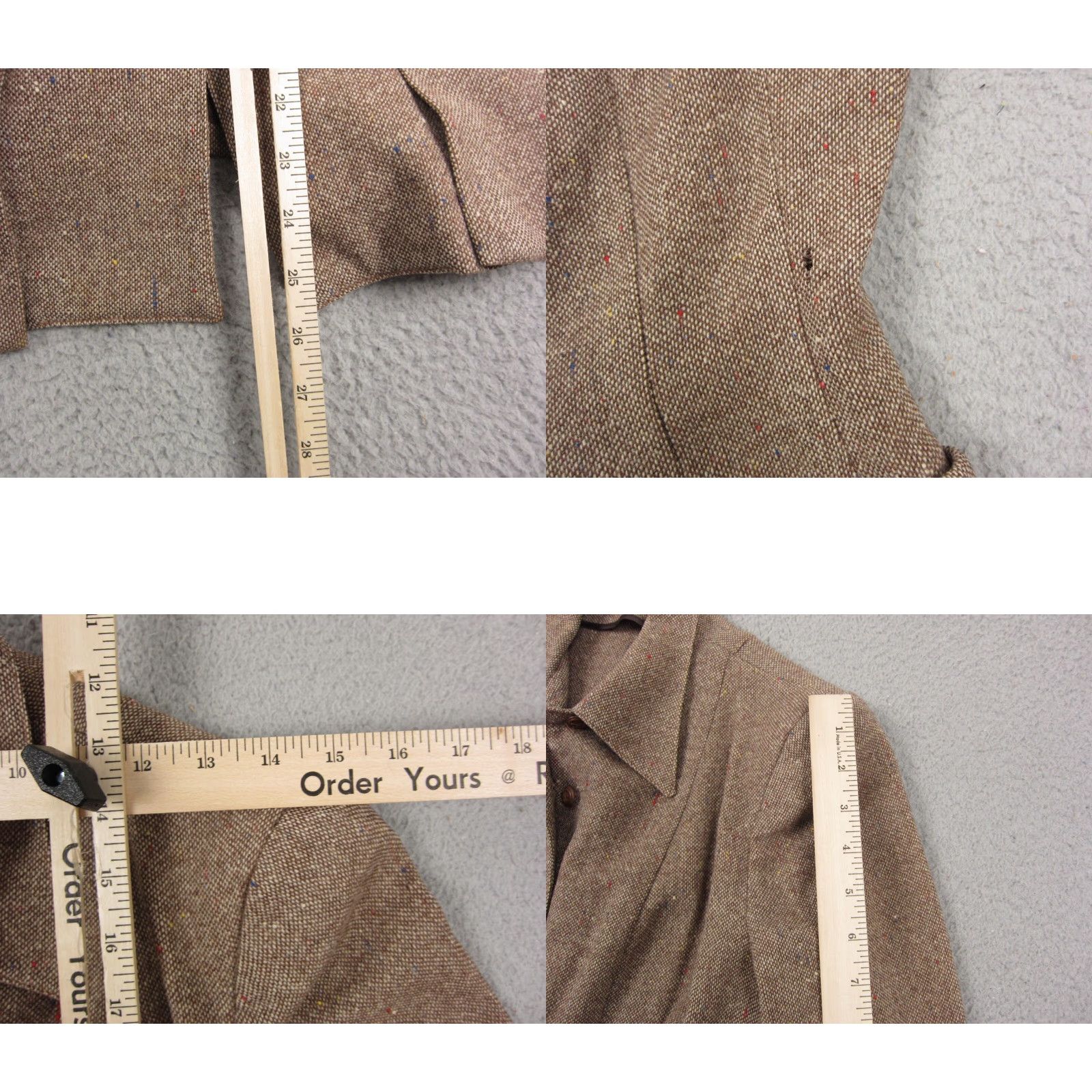 Vintage VINTAGE Fashioned by Lampl Tweed Jacket Womens Small Brown Blazer Coat 50s 60s 80s 90s Classic Size S / US 4 / IT 40 - 8 Thumbnail