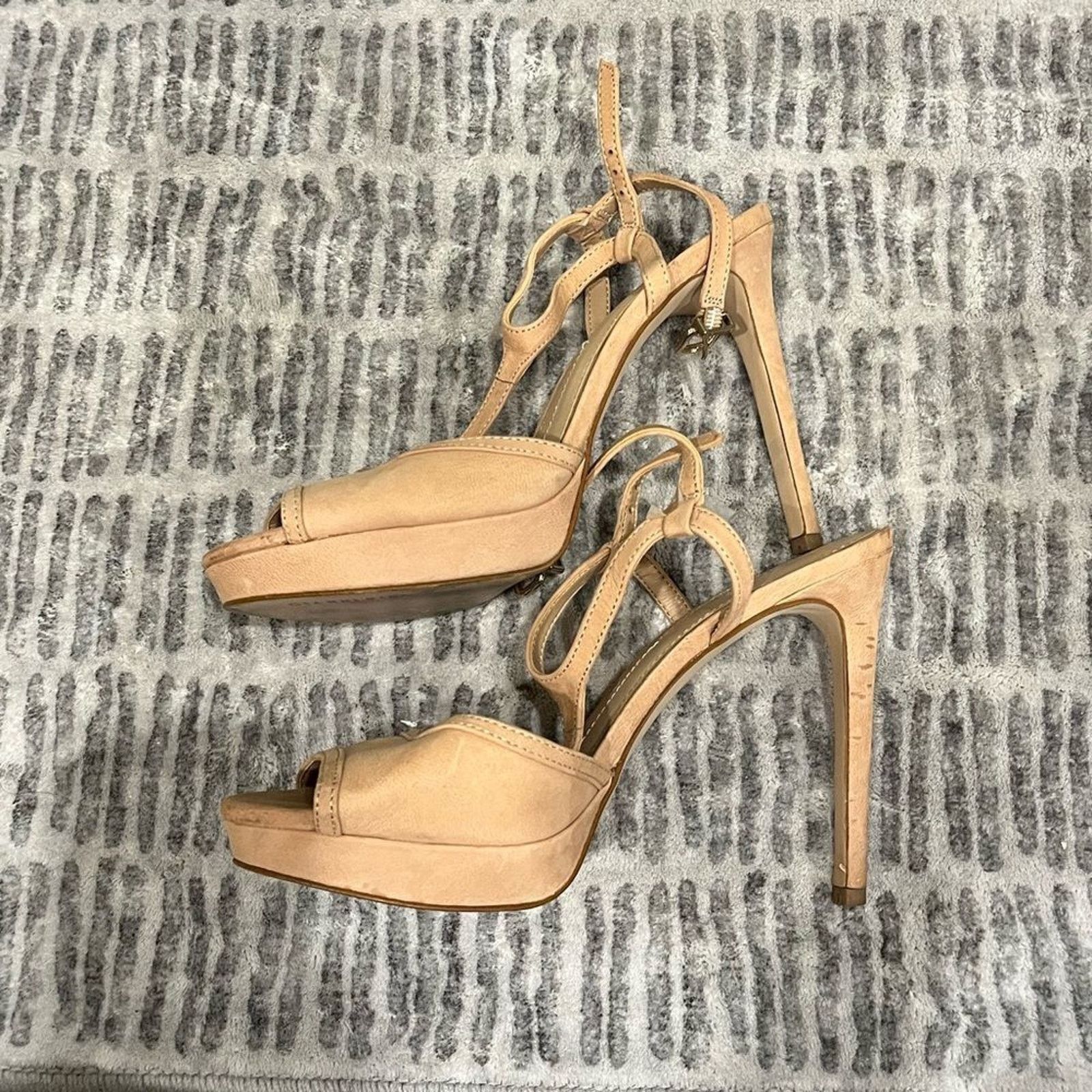 Gianni Valentino Gianni Bini Platform Stiletto High Heels Leather Beige 9.5 Size US 9.5 / IT 39.5 - 4 Thumbnail