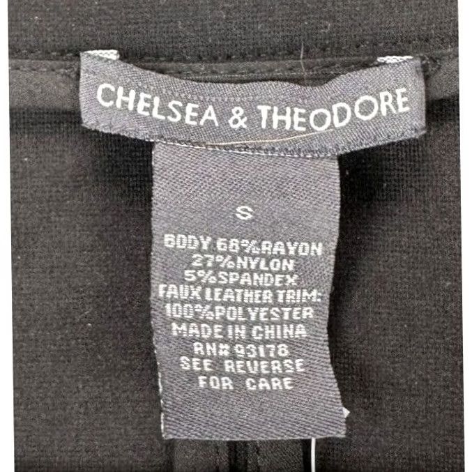 Vintage Chelsea Theodore Jacket Womens Small Black Faux Leather Trim Full Zip Coat Size S / US 4 / IT 40 - 4 Thumbnail