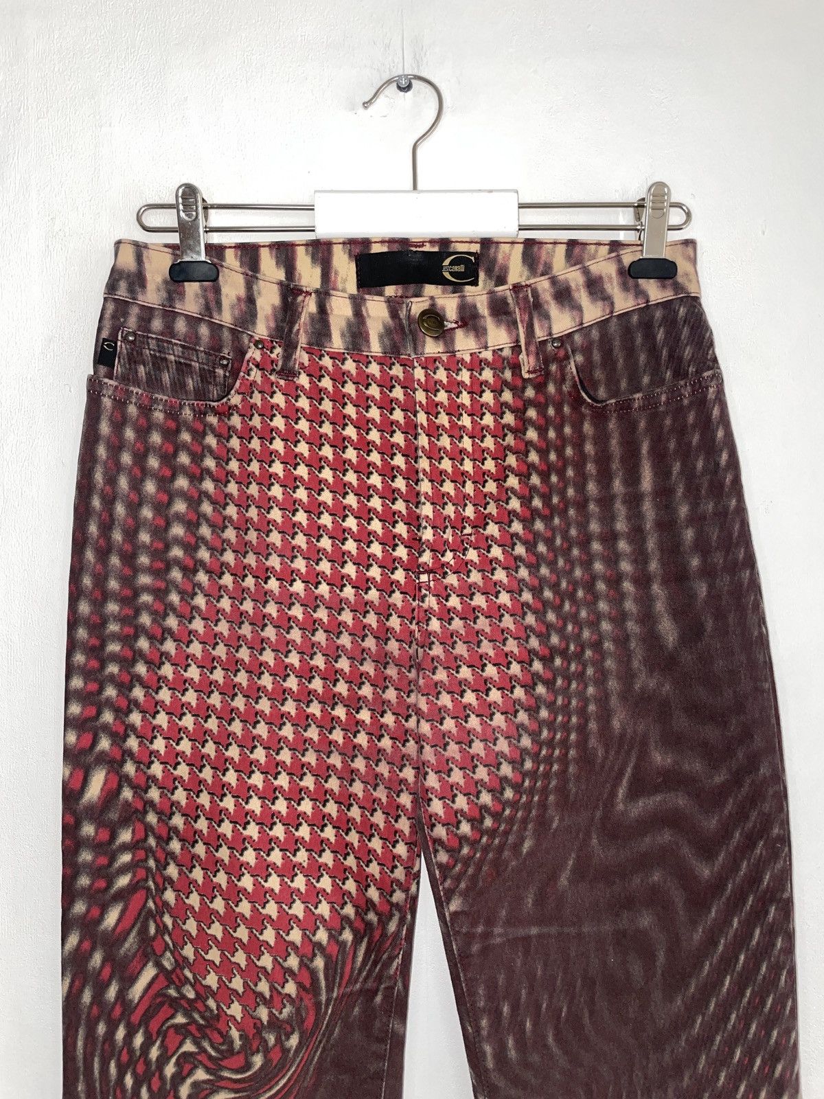 Just Cavalli × Roberto Cavalli × Vintage Just Cavalli 00’s Psychedelic Illusion Flared Pants Size 28" / US 6 / IT 42 - 4 Thumbnail