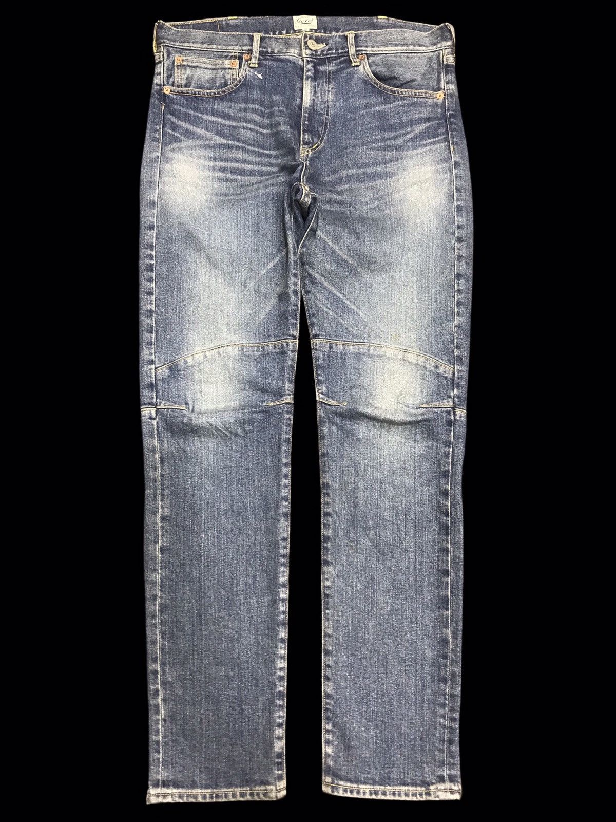 Toyo Enterprises 💥BIKER DENIM💥GOLD BY TOYO ENT SKINNY BIKER DENIM F317 Size US 32 / EU 48 - 1 Thumbnail