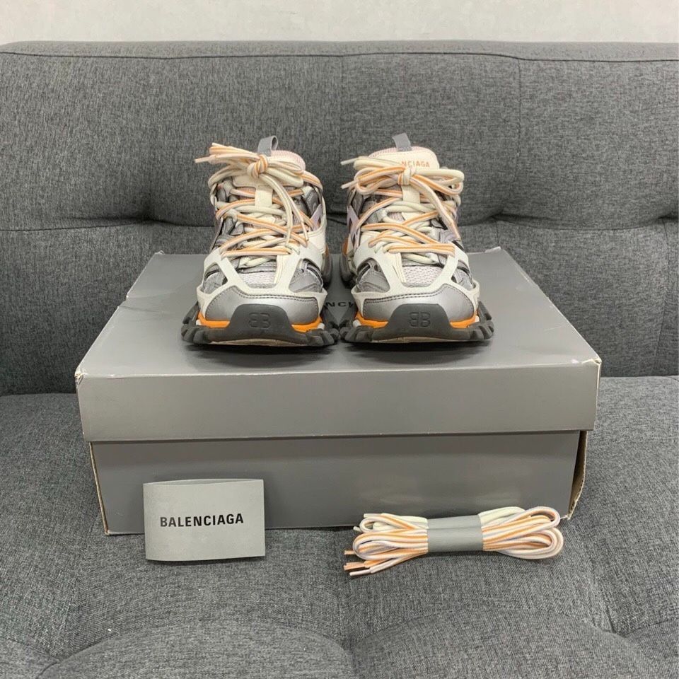 Balenciaga Balenciaga Track Sneakers Gray/Orange With Original Box & Ex Size US 5 / IT 35 - 2 Thumbnail