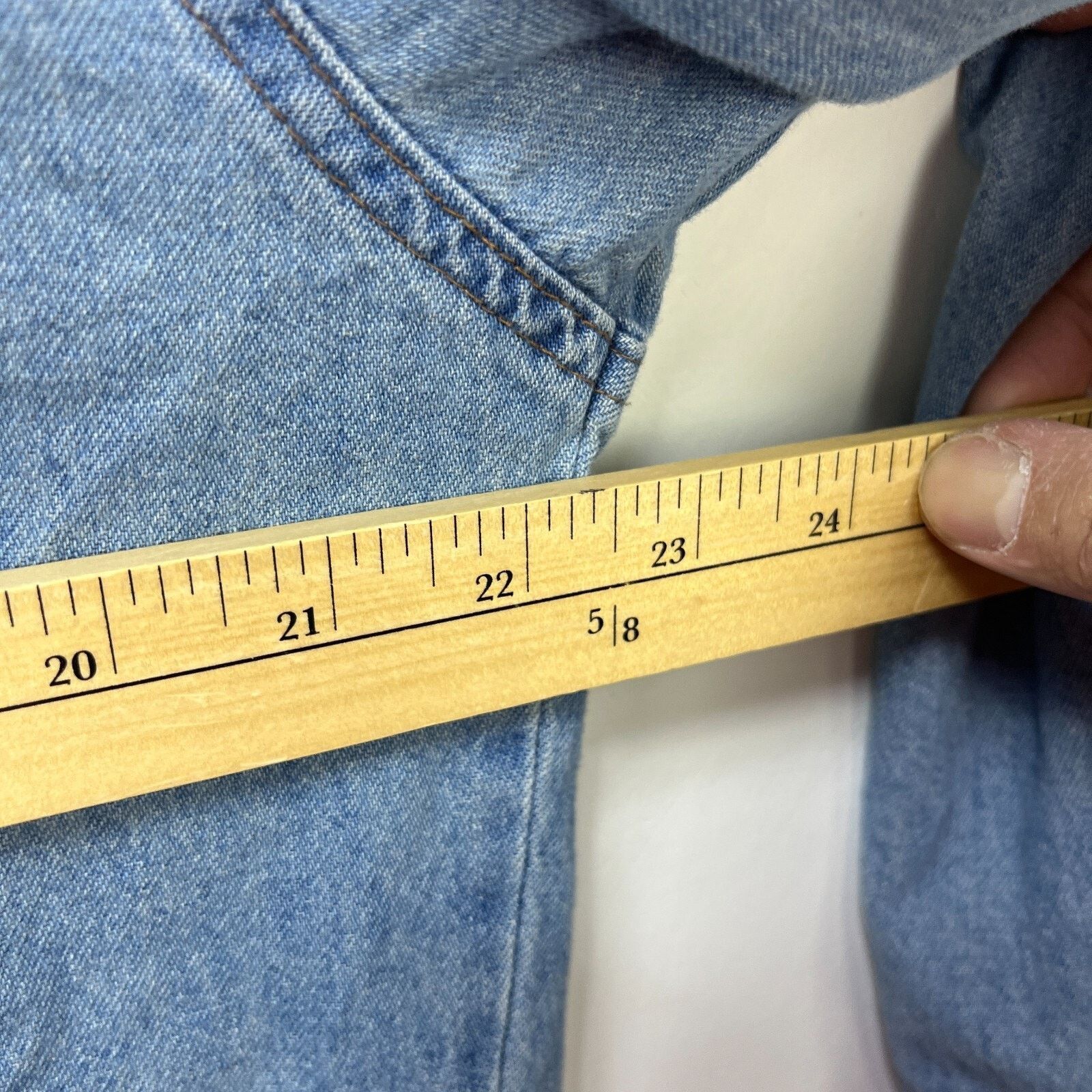 Vintage × Wrangler Vintage 90s Wrangler Pearl Snap Button Long Denim Large Size US L / EU 52-54 / 3 - 7 Thumbnail