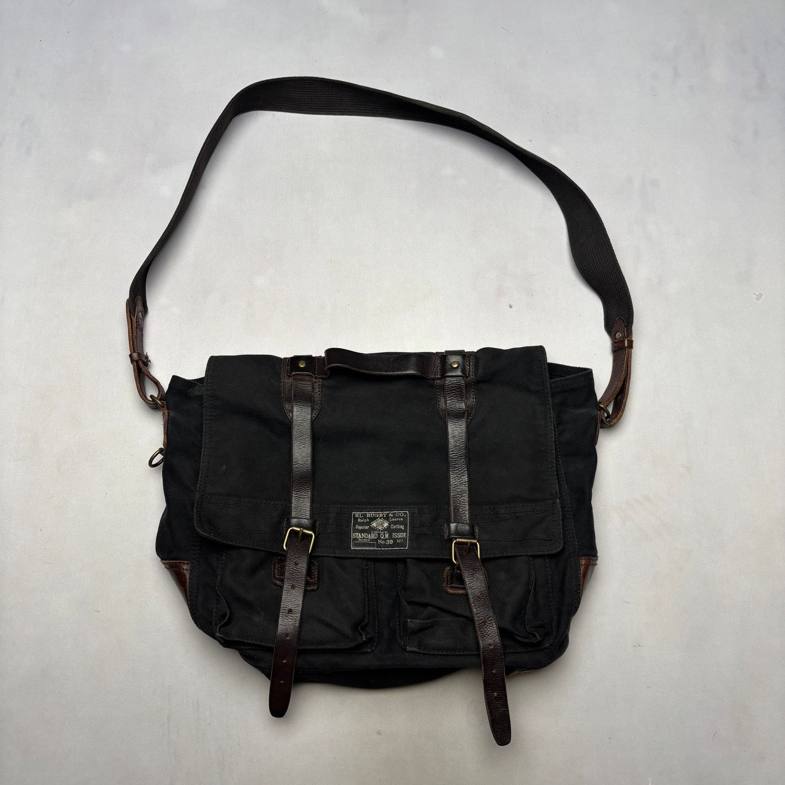 Ralph Lauren Rugby Ralph Lauren Canvas Utility Black Bag 12x19 Leather Size ONE SIZE - 2 Thumbnail
