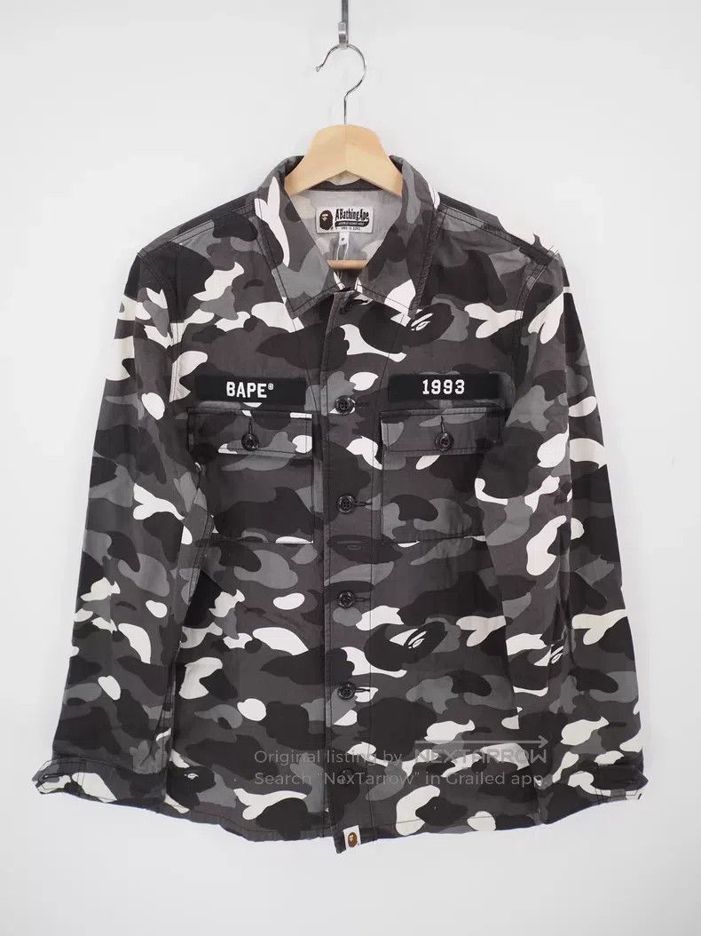 Bape BAPE Grey Camouflage Work Pocket Shirt Size US M / EU 48-50 / 2 - 1 Thumbnail