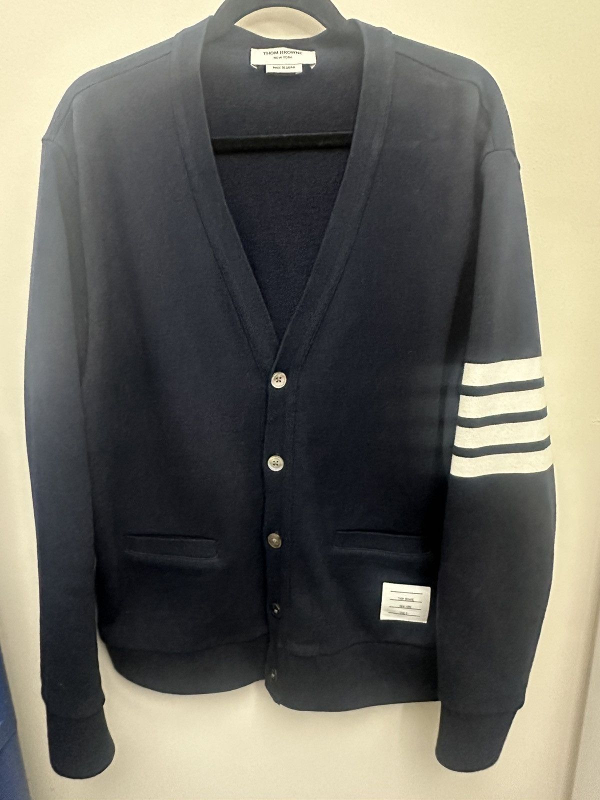 Thom Browne navy cotton cardigan sz 5