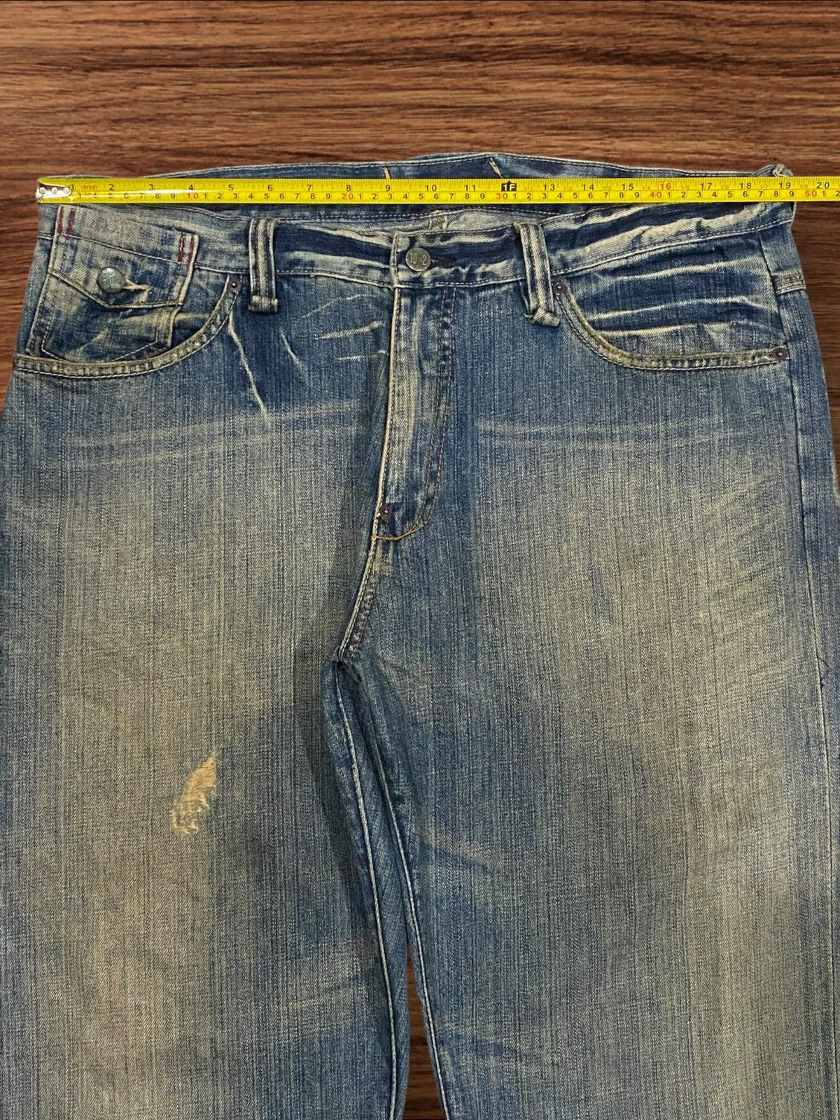 Artful Dodger ⚡️Baggy⚡️Artful Dodgers Distressed Blue Wash Streetwear Jeans Size US 36 / EU 52 - 15 Thumbnail