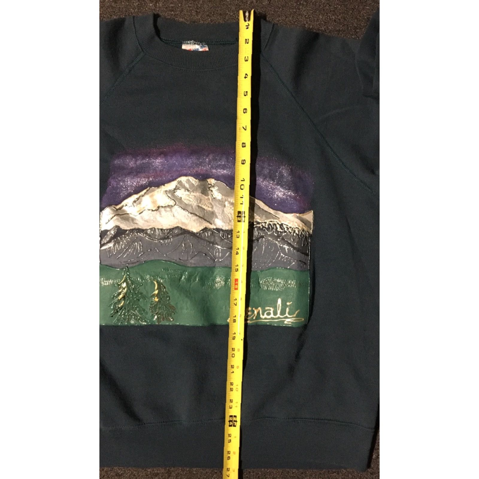 Hanes VINTAGE Denali National Park Sweatshirt Men L Blue 80s 90s Nature Art Grunge Hip Hop USA USA Size US L / EU 52-54 / 3 - 8 Thumbnail