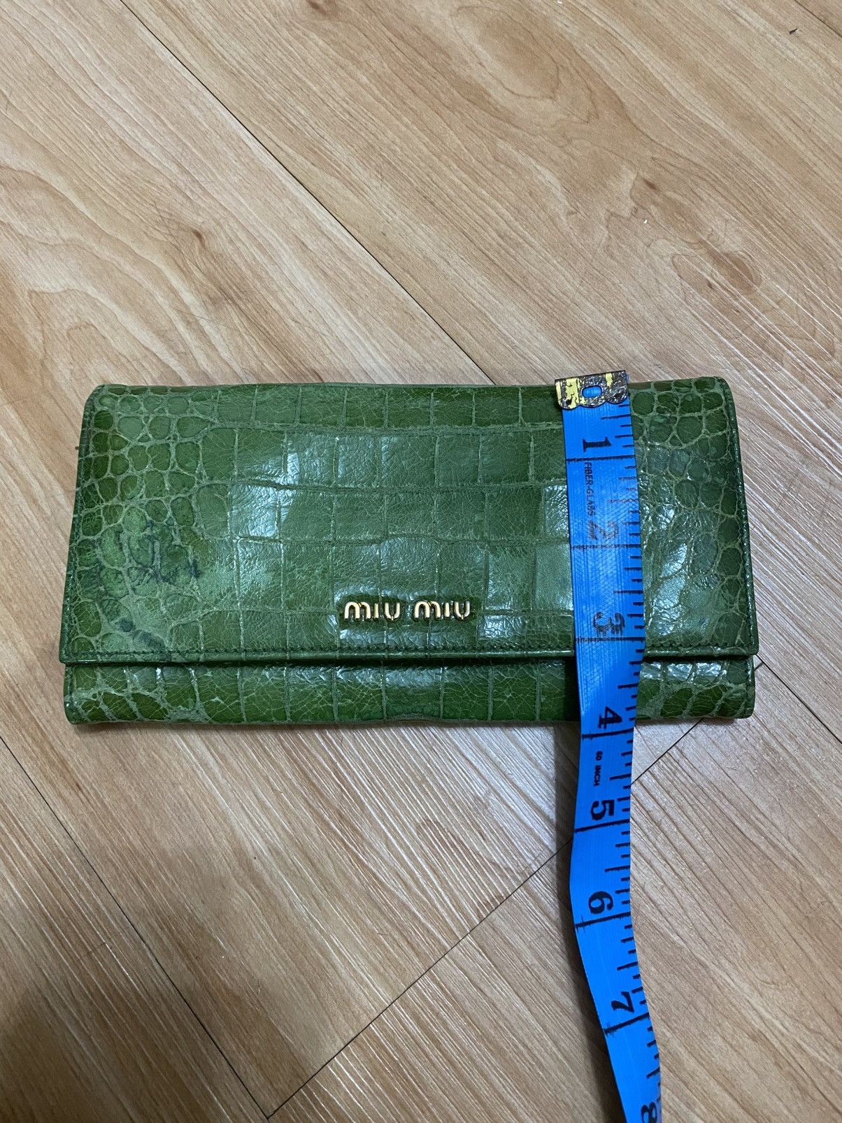 Miu Miu Miu miu crocodile green leather long wallet rare colour Size ONE SIZE - 10 Thumbnail