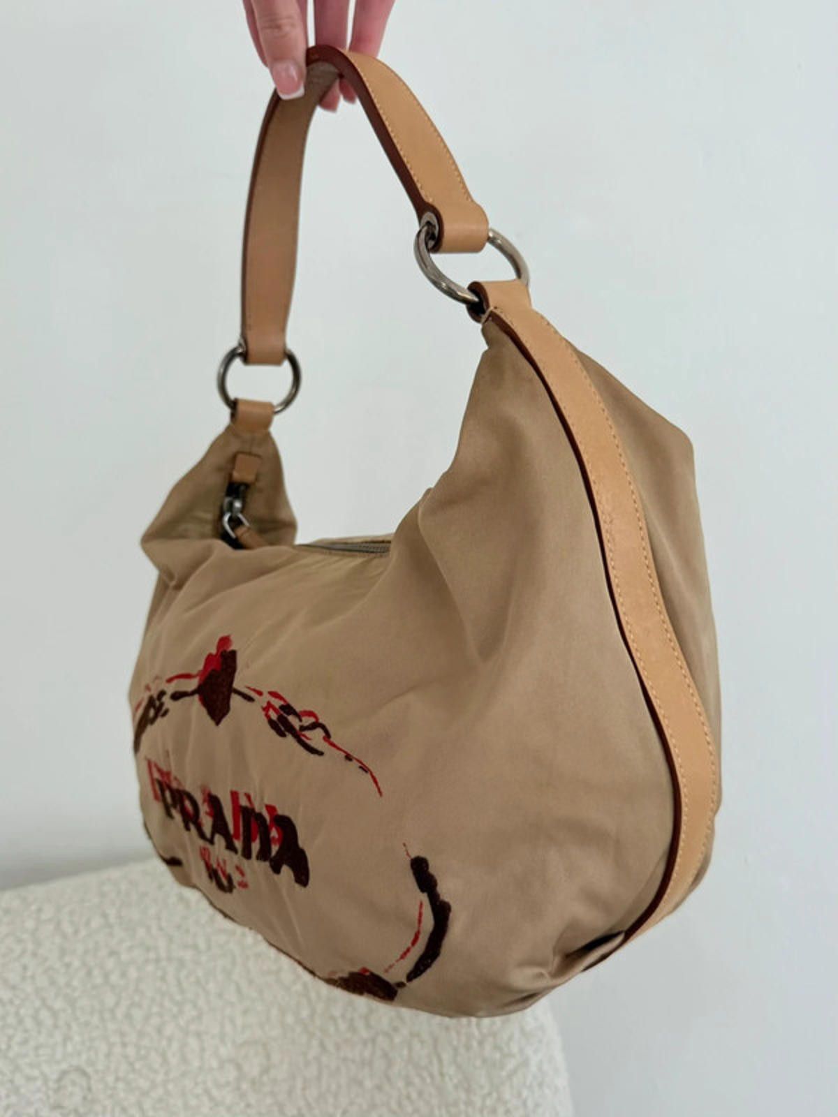 Prada Prada Stencil Logo Hobo Shoulder Bag Size ONE SIZE - 4 Thumbnail