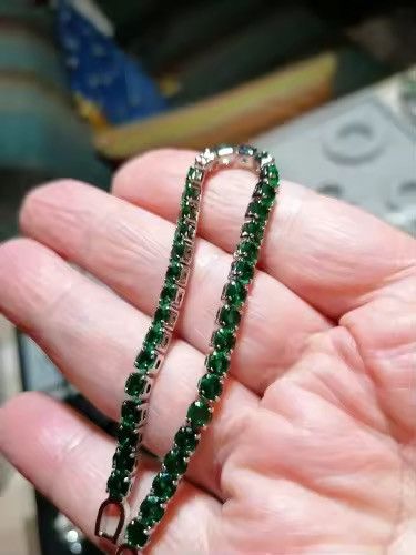 Vintage Green Zirconia Stone Bracelet Size ONE SIZE - 3 Thumbnail