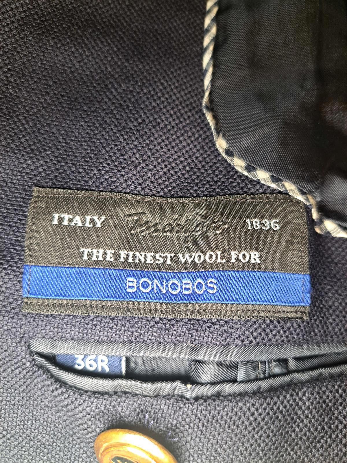 Bonobos Bonobos Marzatto Mens Blazer 36R Navy Cashmere Gold Buttons Size 36R - 3 Thumbnail