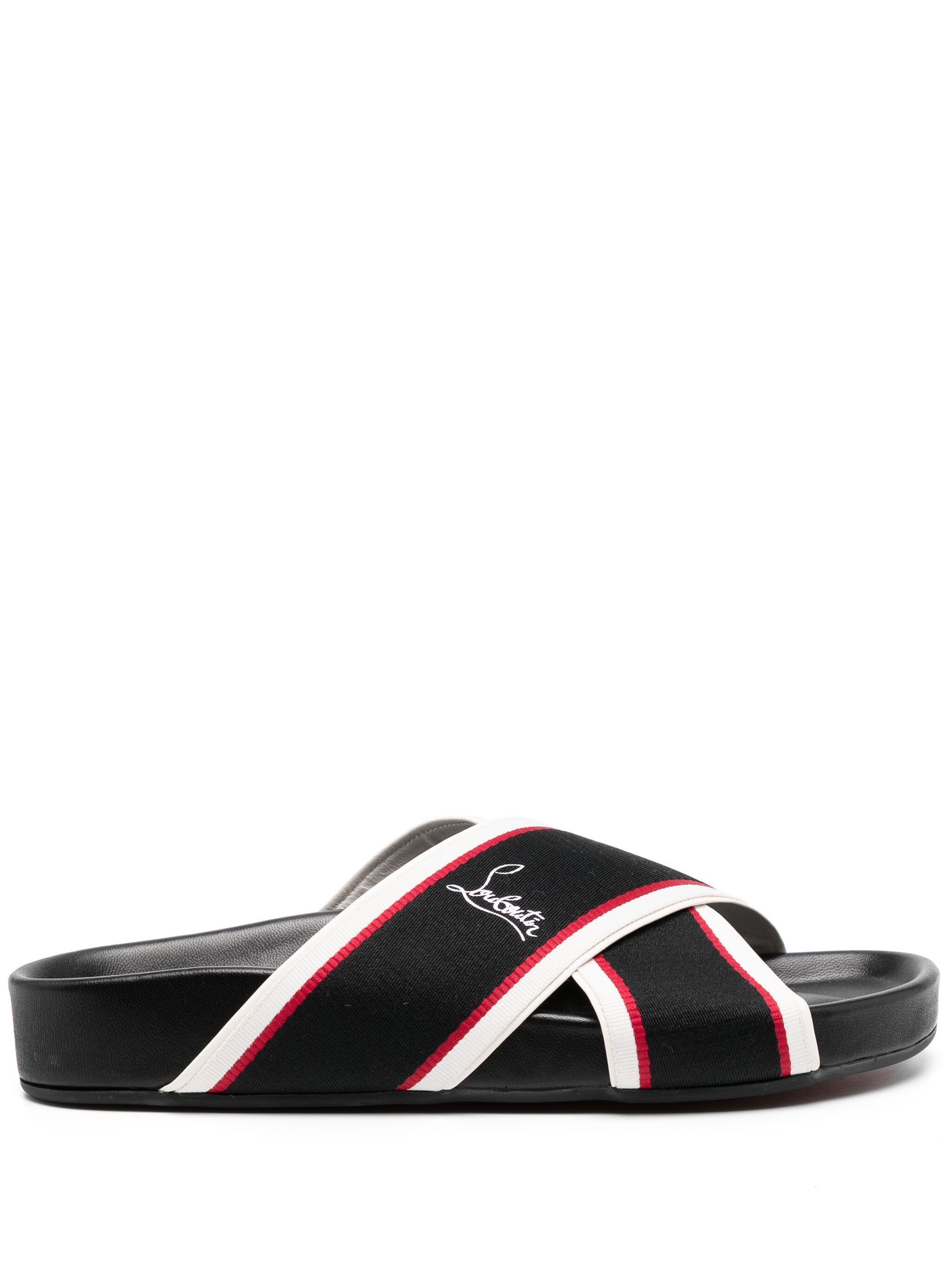 Christian Louboutin os11x0125 Hot Cross Bizz Cotton Sandals in Multicolor Size US 9 / EU 42 - 1 Thumbnail