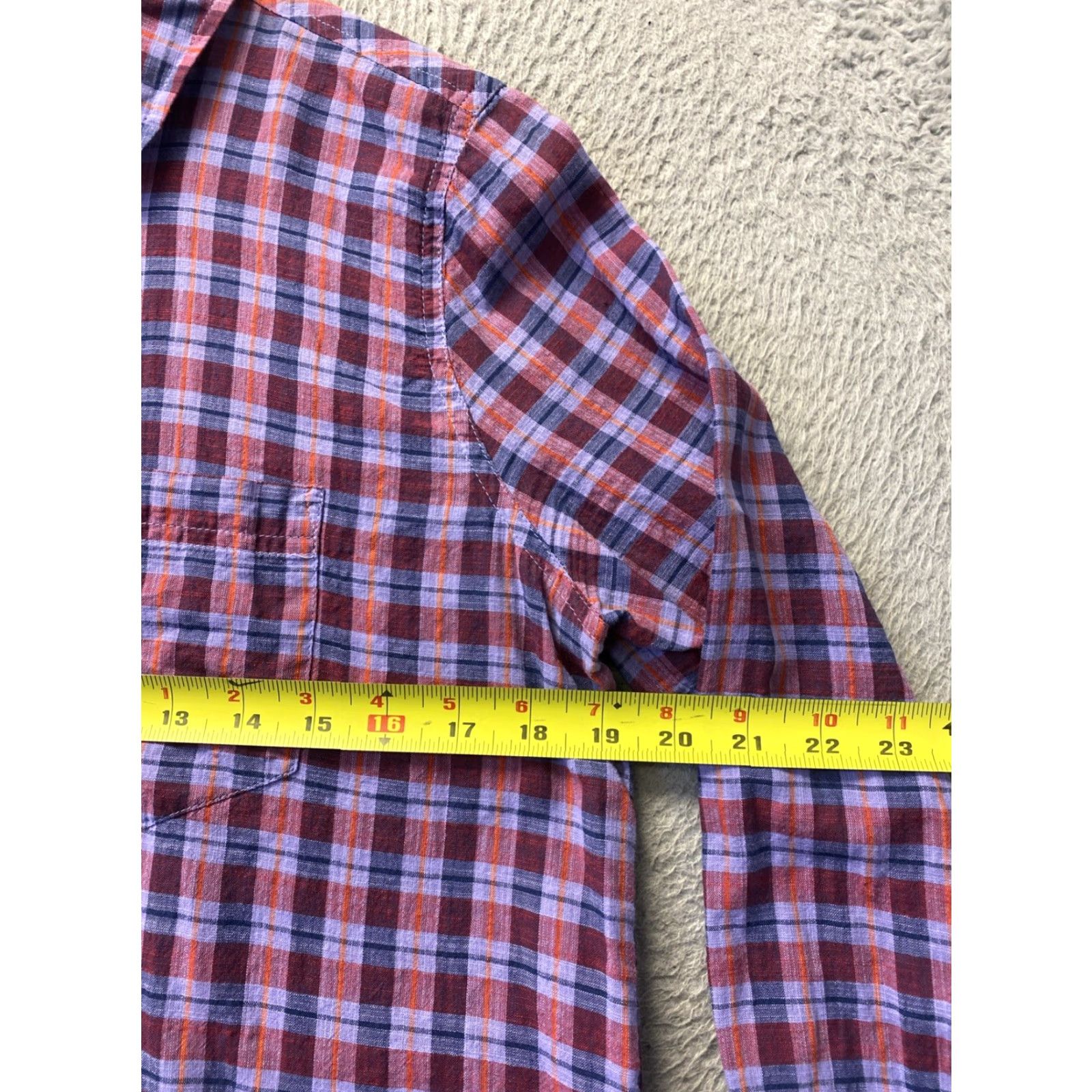 J.Crew J. Crew Button Shirt Women’s 10 Check Purple Lightweight top /161-8 Size L / US 10 / IT 46 - 5 Thumbnail