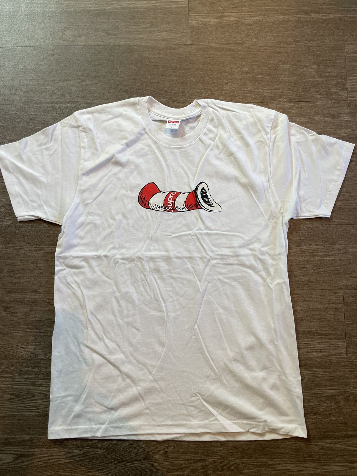 image of Supreme Dr Seuss Suprem Cat In The Hat Tee in White, Men's (Size Large)