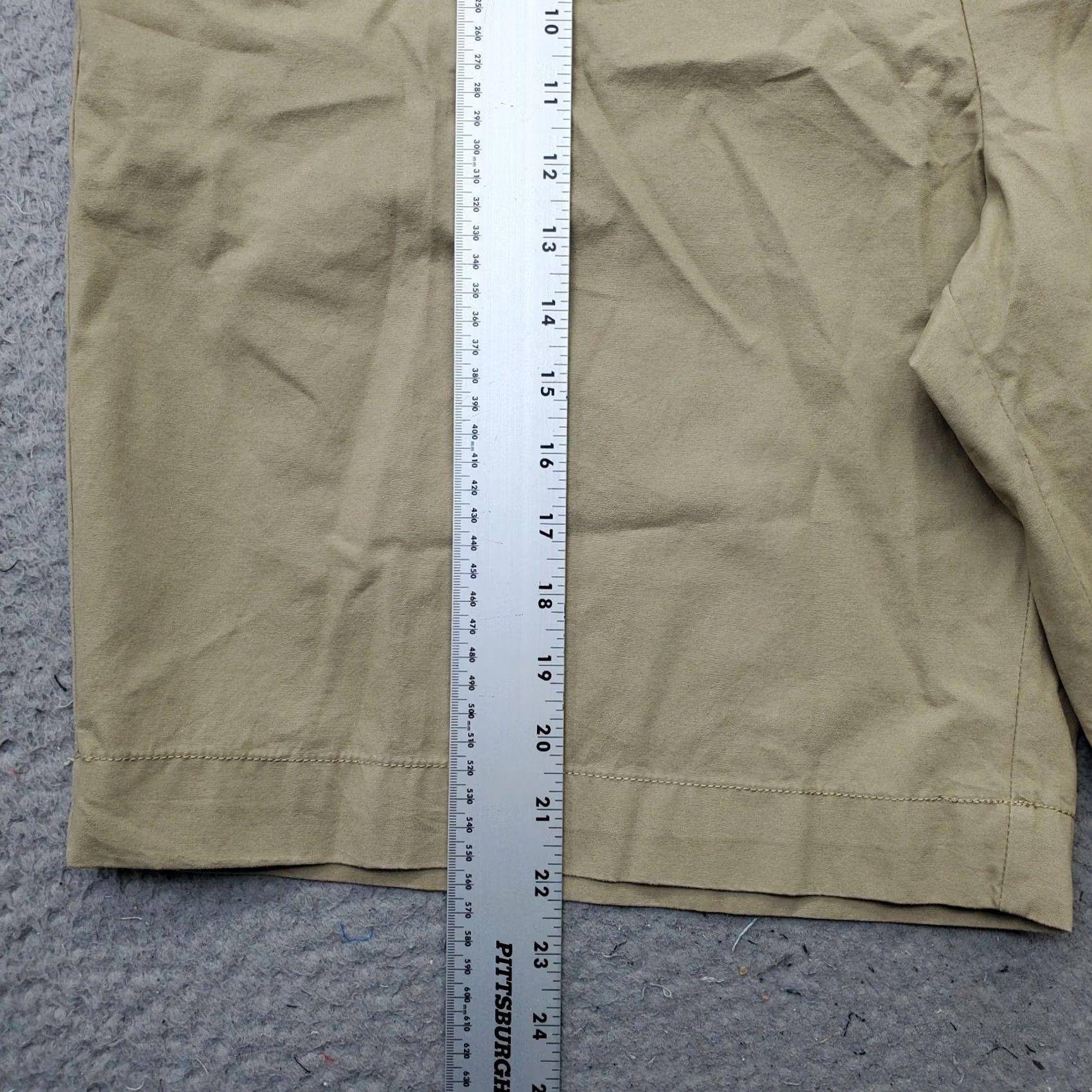 Arrow Vintage Arrow Khaki Chino Shorts Mens 42 Tan Cotton Casual Flat Front Comfort Size US 42 / EU 58 - 3 Thumbnail