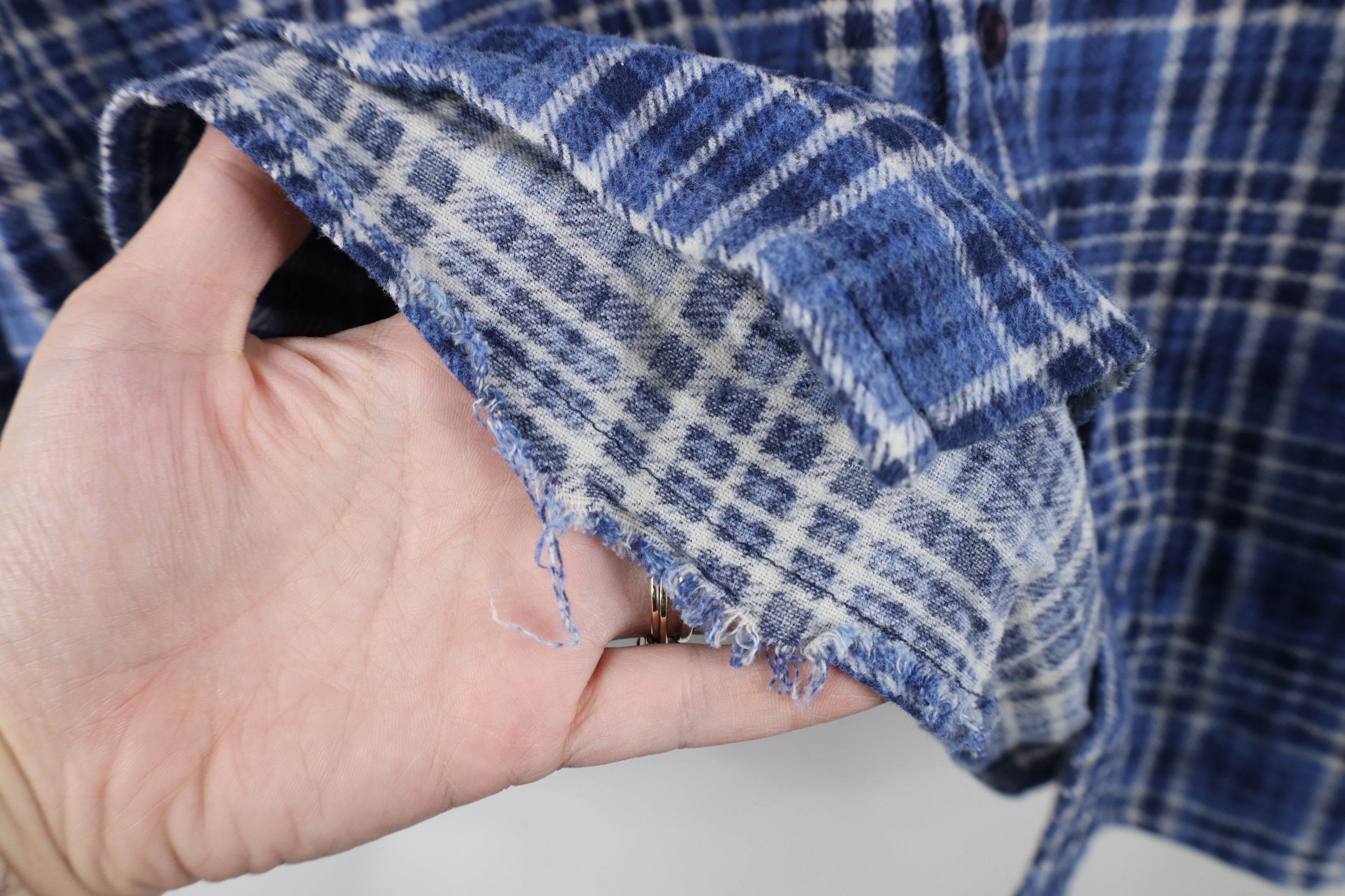 Dickies Vintage 70s Dickies Flannel Collared Button Shirt Blue Plaid Size US M / EU 48-50 / 2 - 6 Thumbnail