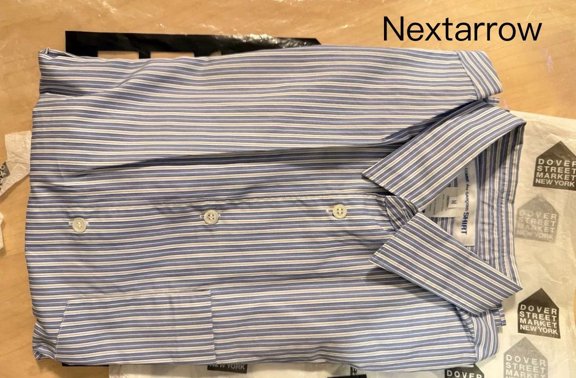 Comme des Garcons Blue striped short sleeved shirt 2412-Nextarrow Size US M / EU 48-50 / 2 - 2 Thumbnail
