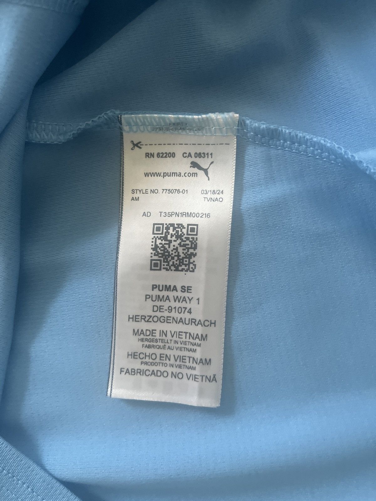 Puma Manchester City Home Jersey Kit Size US XL / EU 56 / 4 - 4 Thumbnail