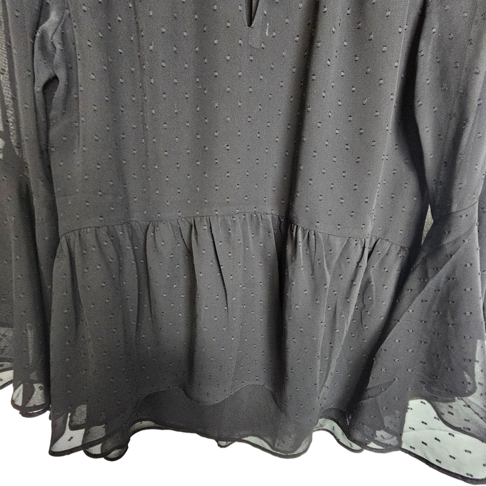White House Black Market White House Black Market Womens Ruffle Top 4 Whimsygoth Vamp Size S / US 4 / IT 40 - 3 Thumbnail