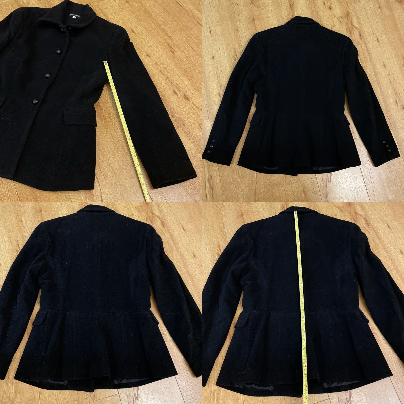 Vintage VINTAGE Jenne Maag Black Wool Collar Button Down Long Sleeve Jacket Pea Coat L Womens Size L / US 10 / IT 46 - 8 Thumbnail
