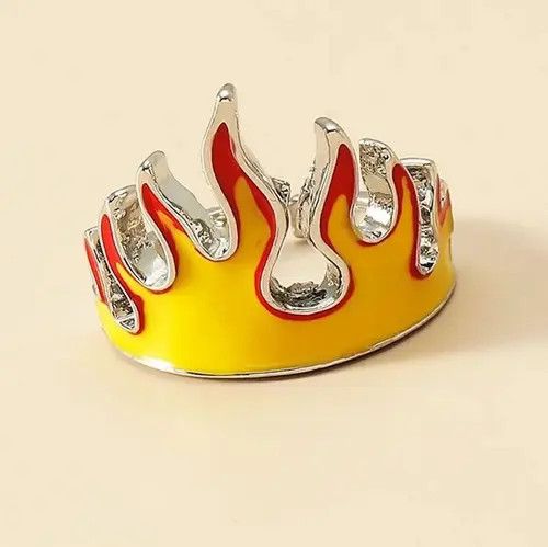Jewelry × Vintage Goth Punk Flame 🔥 Ring Unisex Size ONE SIZE - 4 Thumbnail
