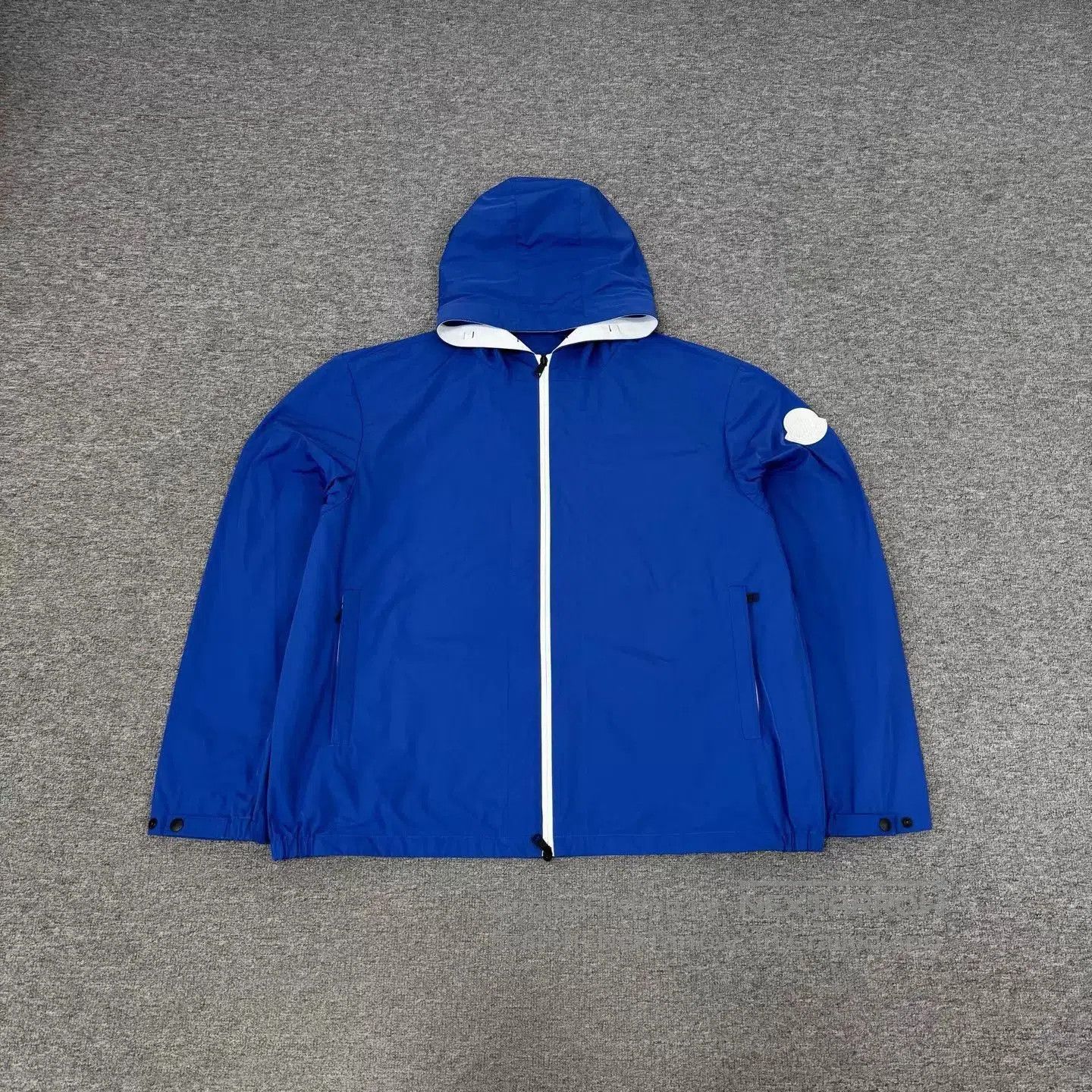 Moncler Blue Hooded Light Jacket with Zip Closure. Size US XXL / EU 58 / 5 - 1 Thumbnail