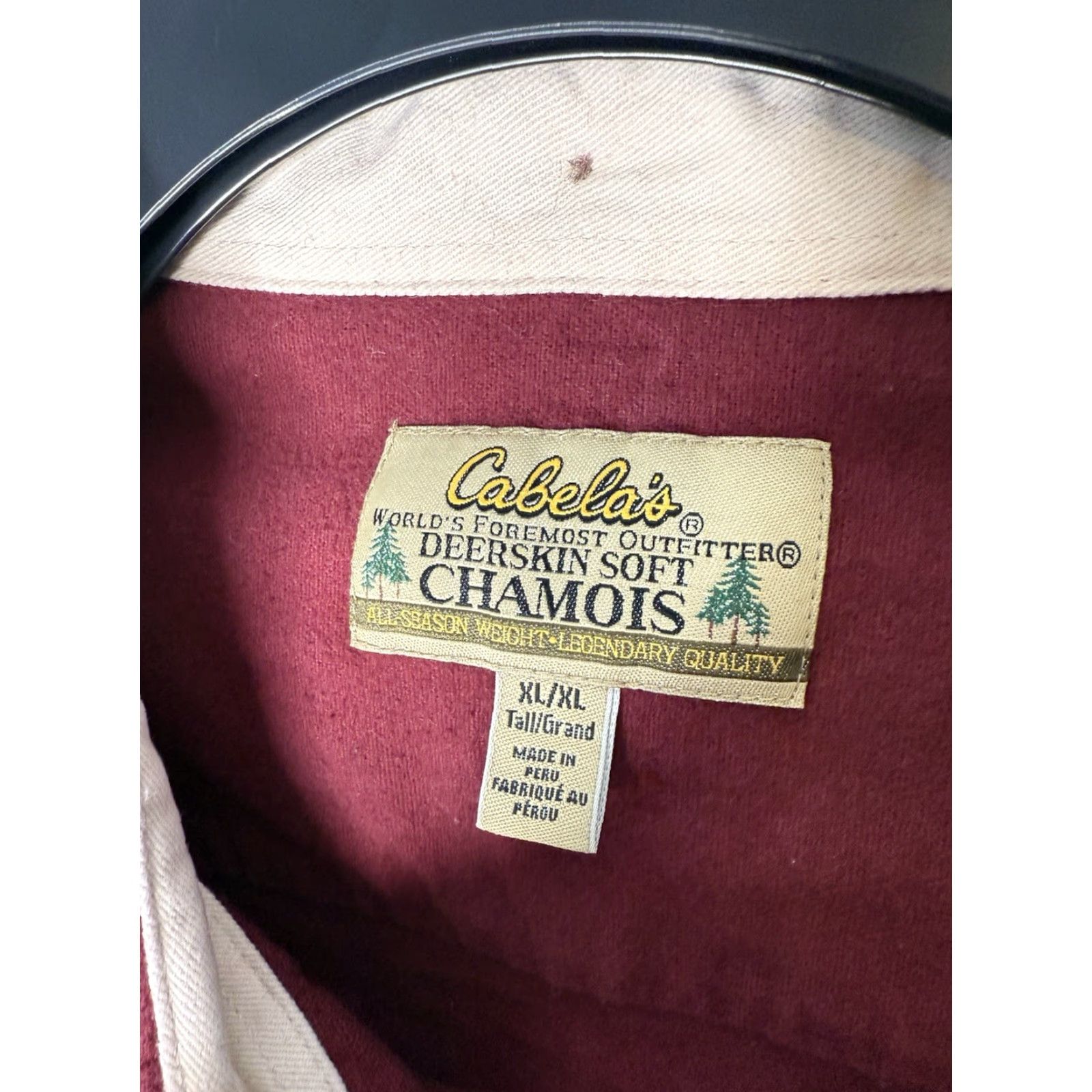 Vintage Cabela's Deerskin Soft Chamois Shirt Mens XL Heavyweight Button-Down Outdoors Red Cotton Pockets Shirts Button-Up Size US XL / EU 56 / 4 - 3 Thumbnail