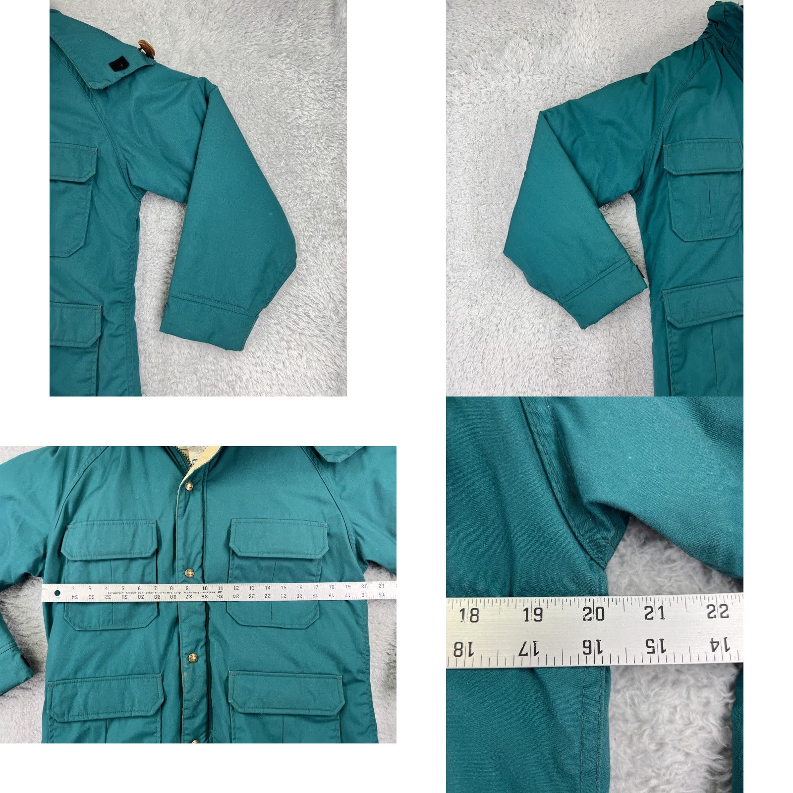 Vintage Woolrich Jacket Womens M Teal Hooded Pockets Winter Coat Polyester Knit All Seasons Long Sleeve Modern Overcoat Casual Everyday Size M / US 6-8 / IT 42-44 - 8 Thumbnail