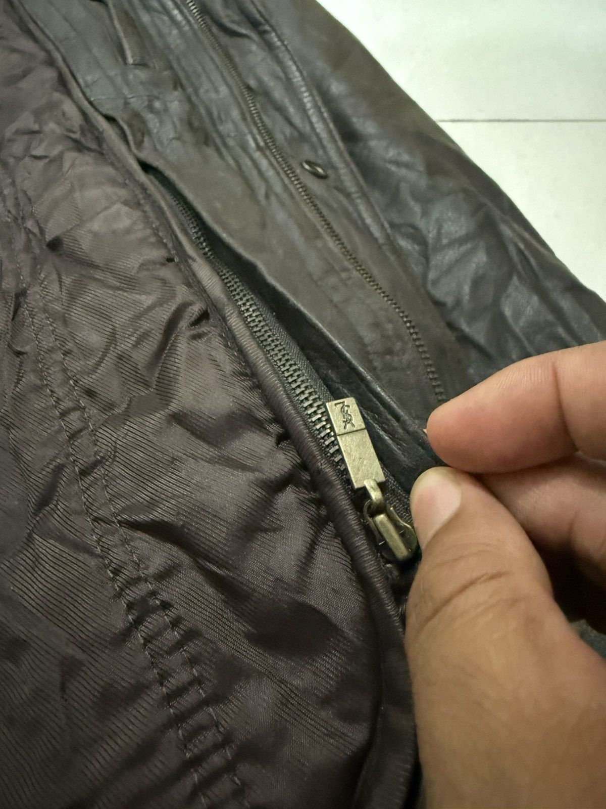 Yves Saint Laurent VTG YSL Leather Jacket Size US L / EU 52-54 / 3 - 10 Thumbnail
