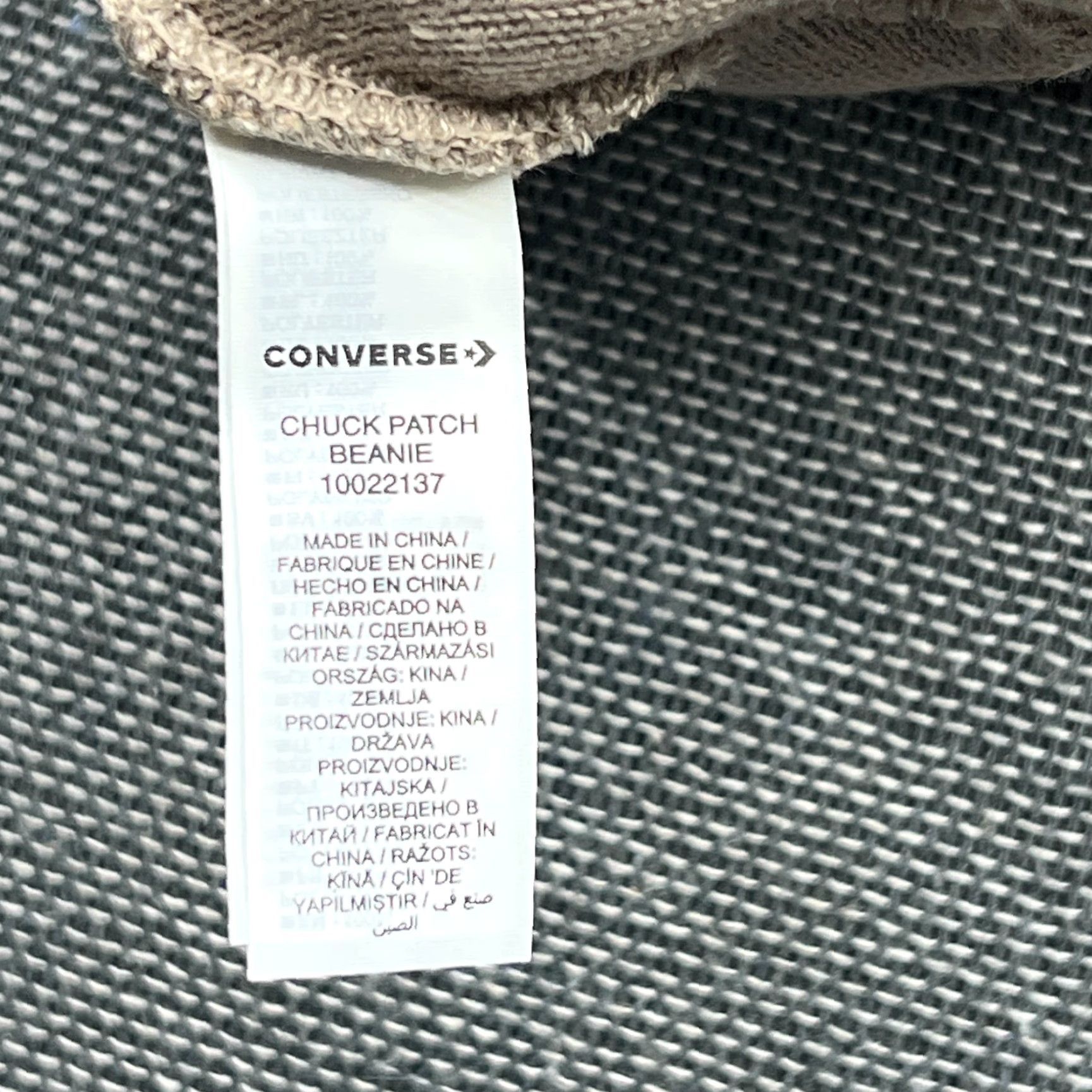 Converse Converse Beanie One Size OSFA Beige Stitch Patch Knit Unisex Adults Size ONE SIZE - 3 Thumbnail