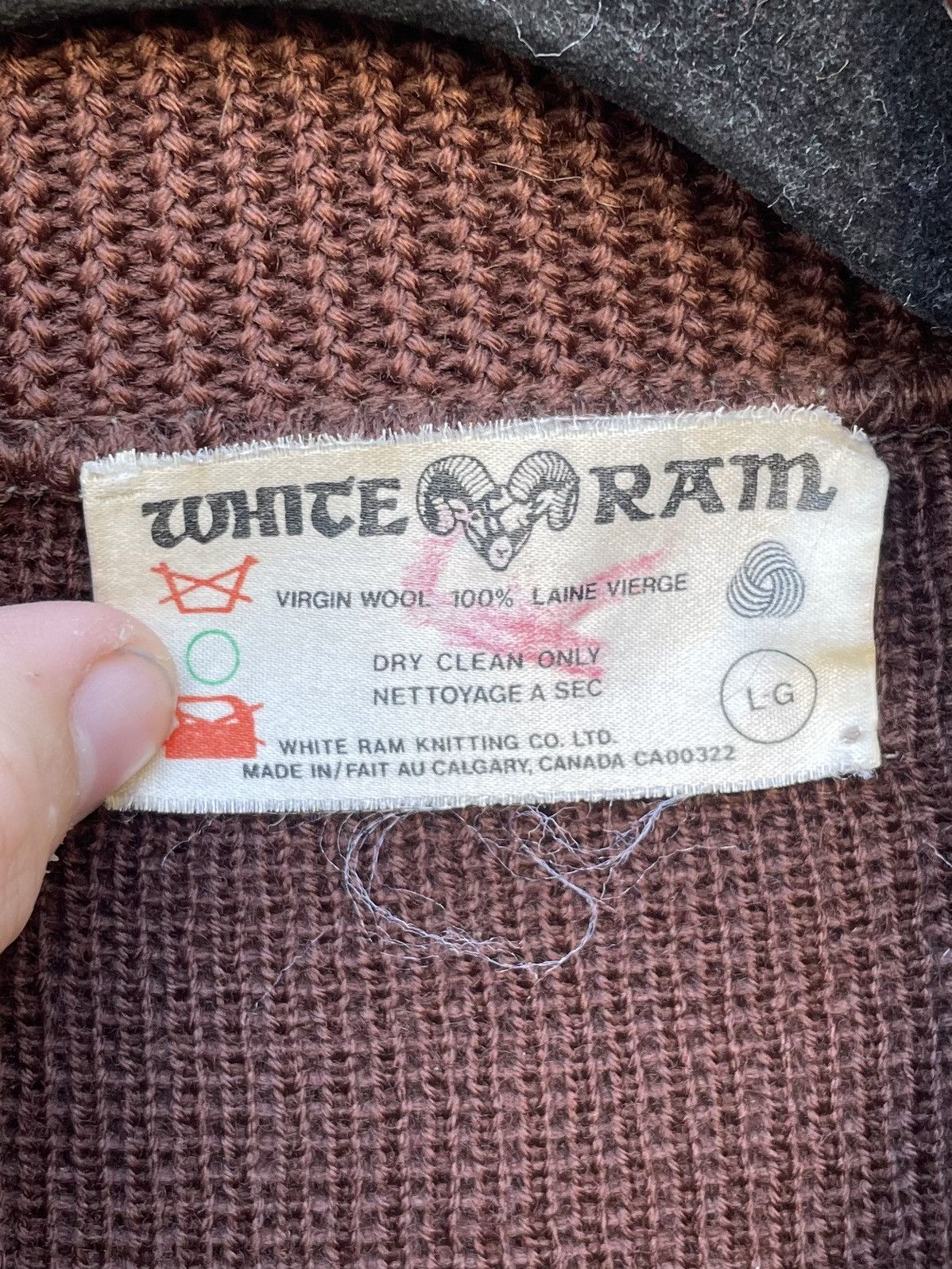 Vintage Vintage 70s/80s White Ram Wool/leather Cardigan Size US L / EU 52-54 / 3 - 2 Thumbnail