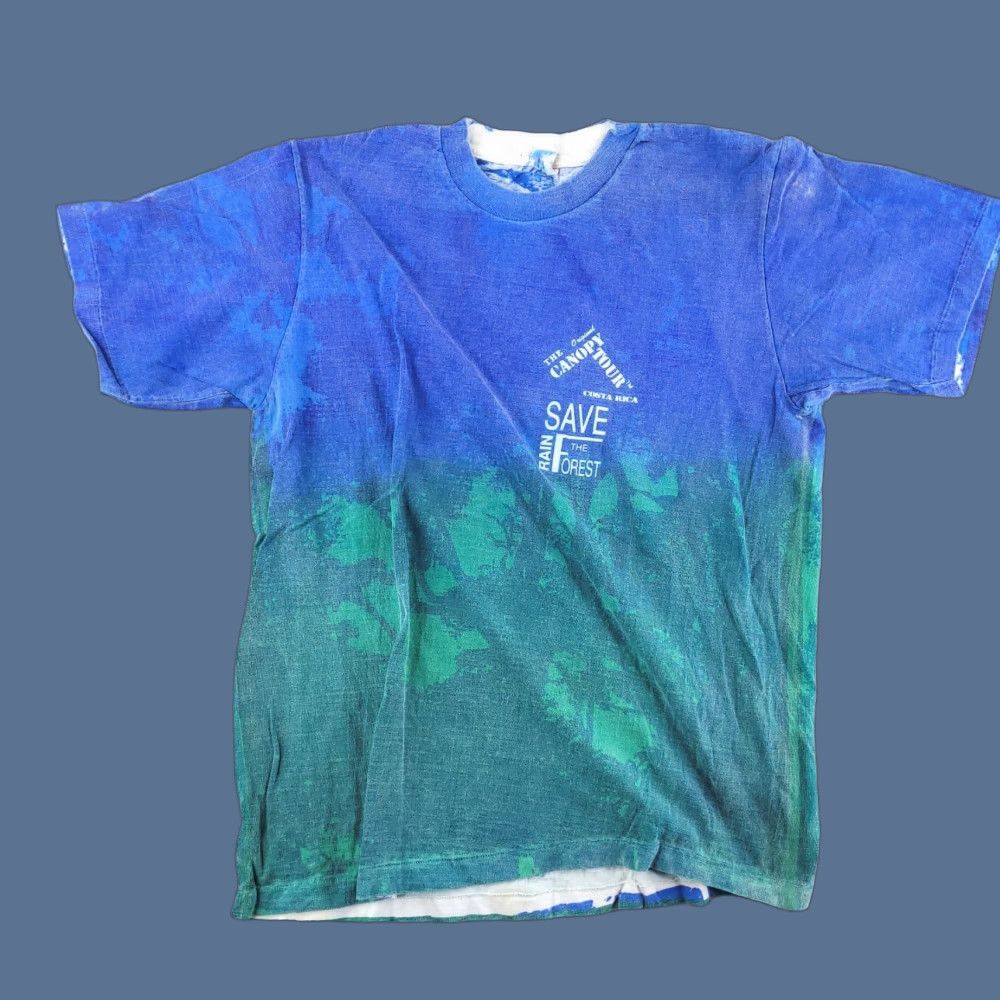 Vintage VINTAGE Canopy Tour Shirt Mens XL Blue Slim Save the Rainforest T-Shirt Short Sleeve Clothing Mens XL Blues Save the Rainforest Shirt Size US XL / EU 56 / 4 - 1 Thumbnail