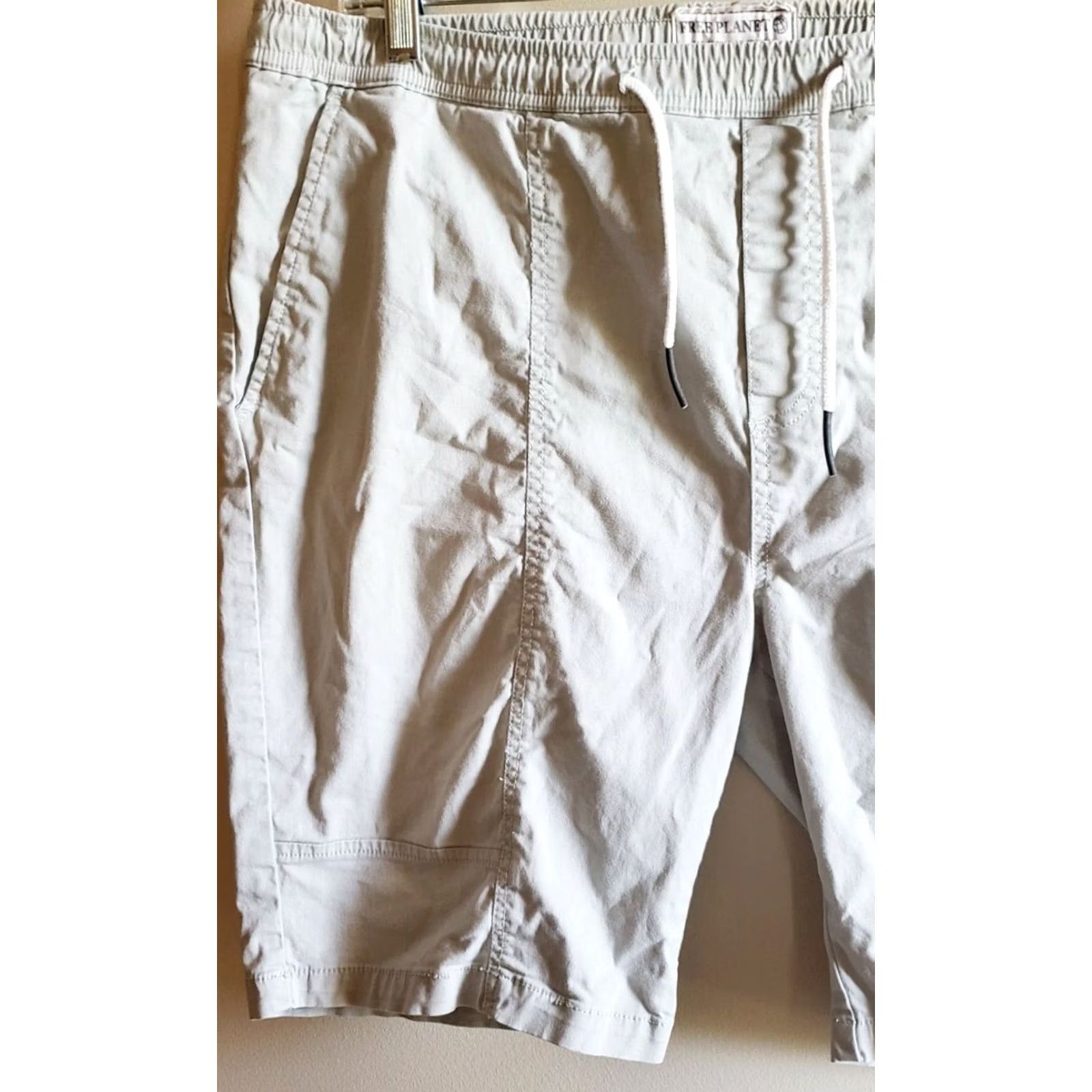 Vintage Free Planet Organic Cotton Casual Men's Stretch Waist Shorts XL 37-40 Light Green Size US 36 / EU 52 - 3 Thumbnail