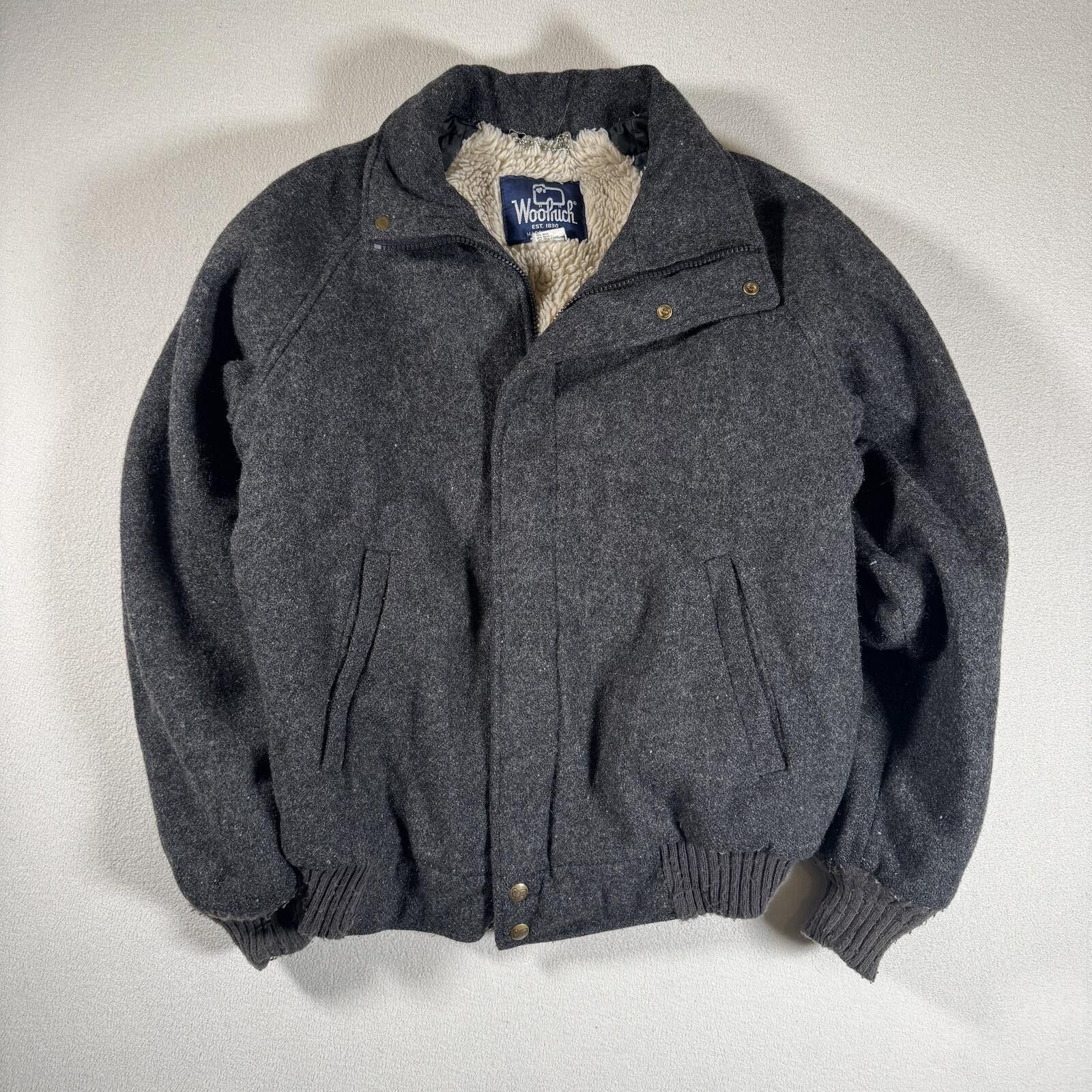 Woolrich Woolen Mills Vintage Made In USA Woolrich Wool Fleece Lined Zip Up Jacket Size US S / EU 44-46 / 1 - 1 Thumbnail