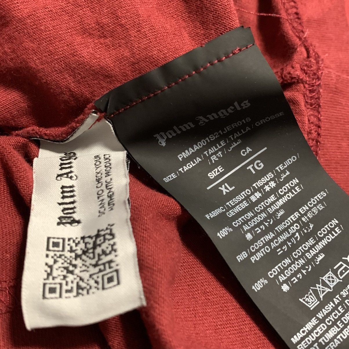 Palm Angels Palm Angels XL Bear Classic Burgundy Tee Size US XL / EU 56 / 4 - 5 Thumbnail