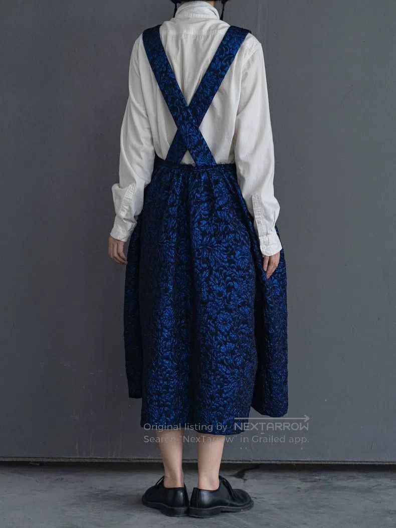 Comme des Garcons Comme Des Garcons Blue Embossed Flower Suspender Skirt Size S / US 4 / IT 40 - 3 Thumbnail