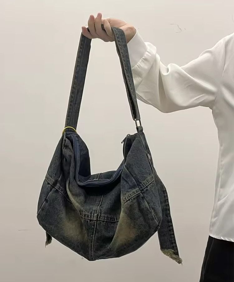 Japanese Brand Washed Denim Hobos Shoulder Bag Size ONE SIZE - 2 Thumbnail