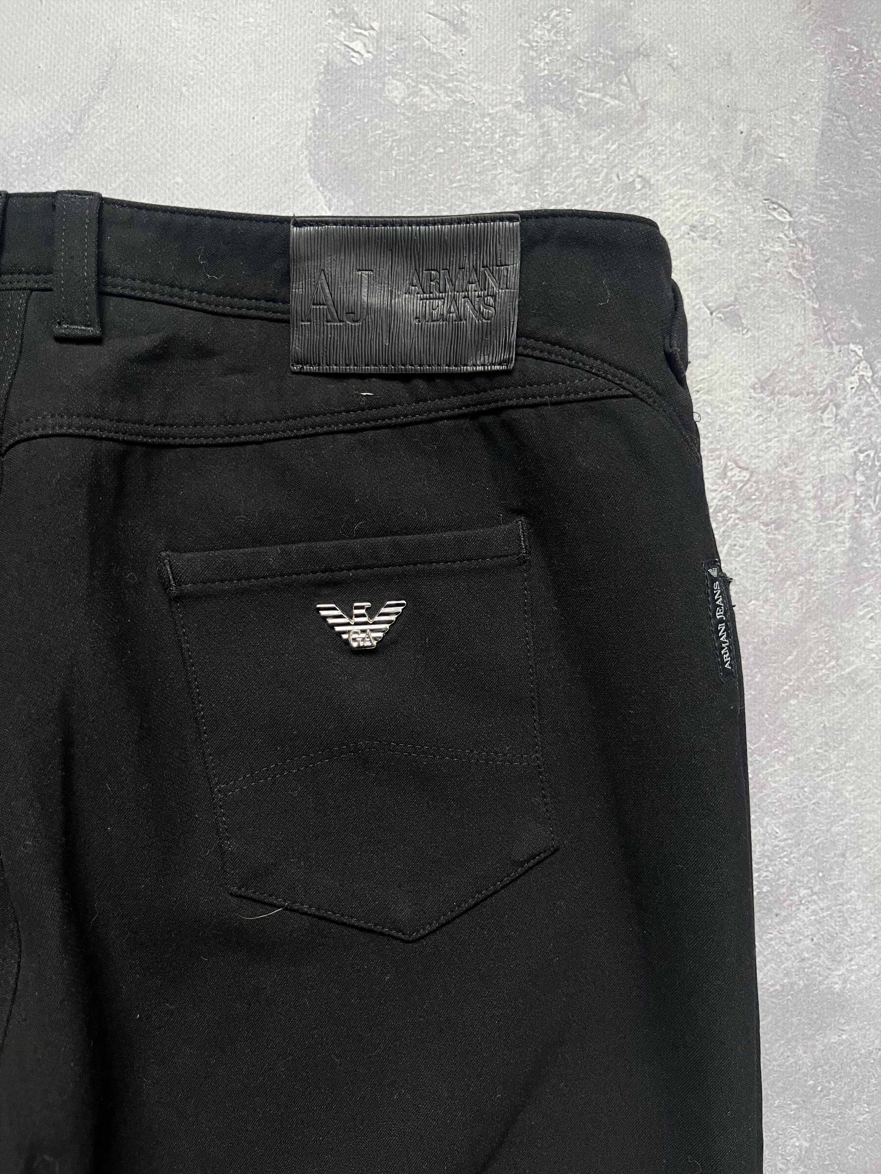 Armani Armani Jeans Metal Logo Mens' Black Pants Slim Fit Size US 30 / EU 46 - 2 Thumbnail