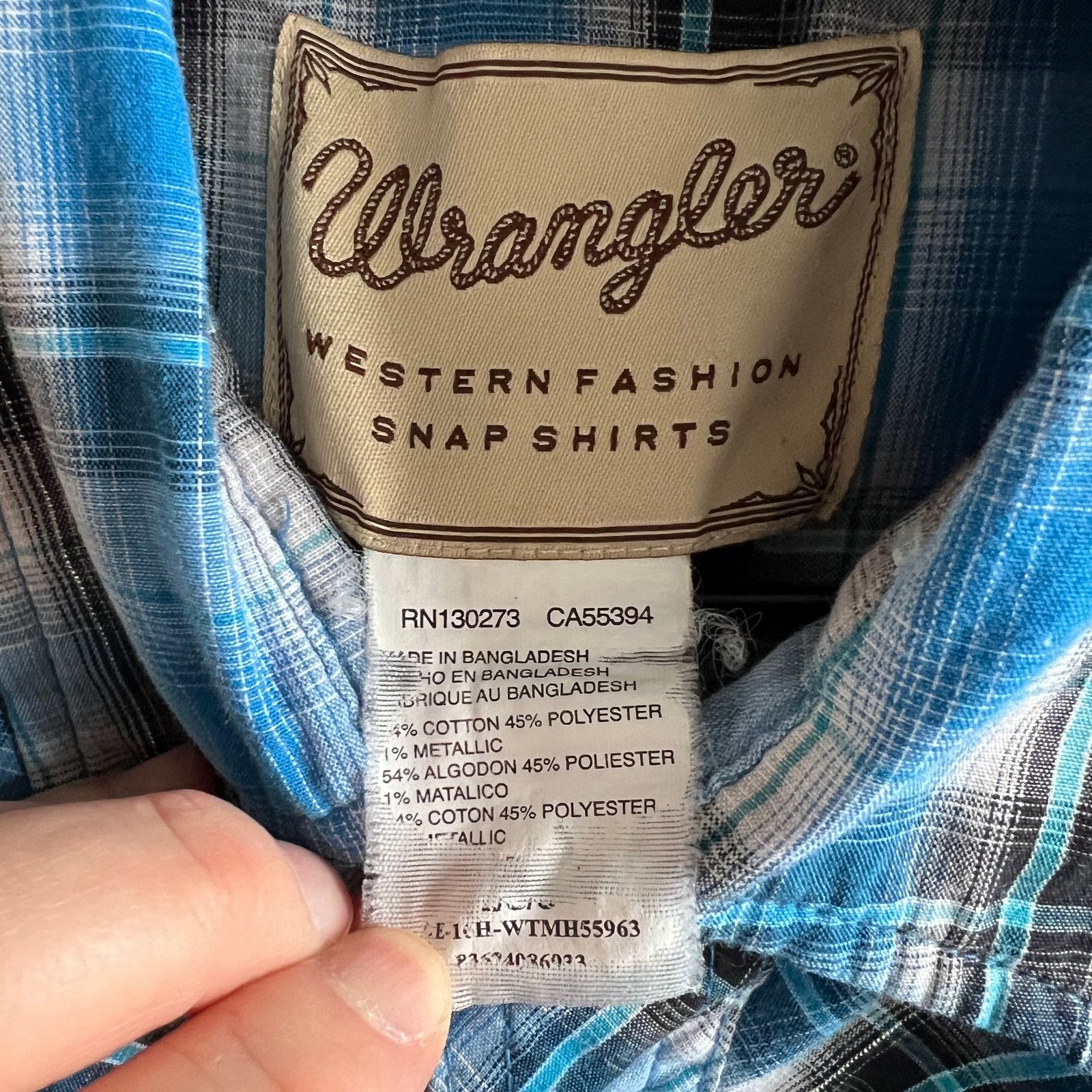 Wrangler Wrangler Men's Pearl Snap Shirt Size L 24x29 Size US L / EU 52-54 / 3 - 3 Thumbnail