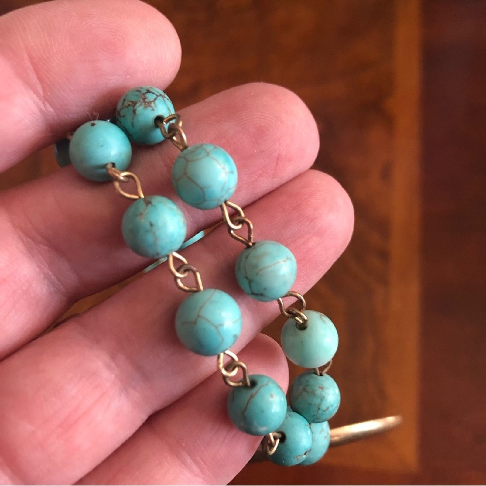 Jewelry Genuine howlite stone beaded chain moon pendant necklace Size ONE SIZE - 11 Thumbnail