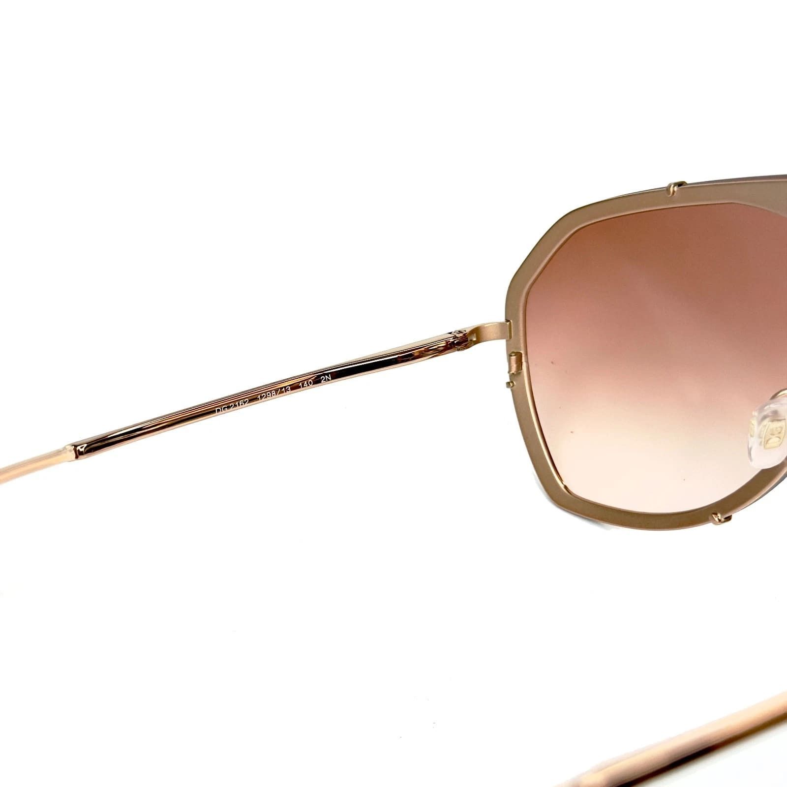 Dolce & Gabbana DOLCE & GABBANA DG2162 2162 Rose Gold Aviator Sunglasses Size ONE SIZE - 4 Thumbnail